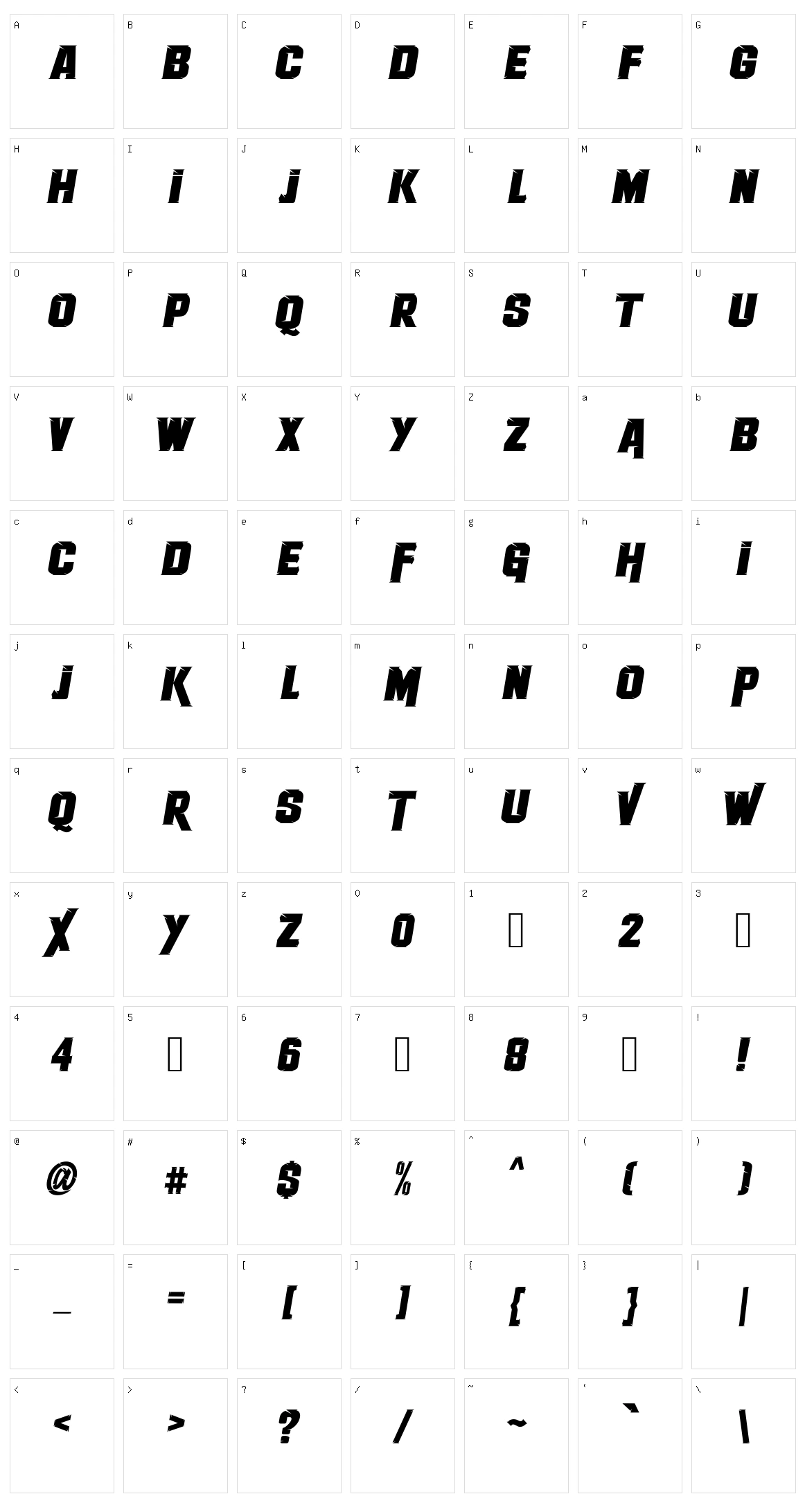 Therace Character Set