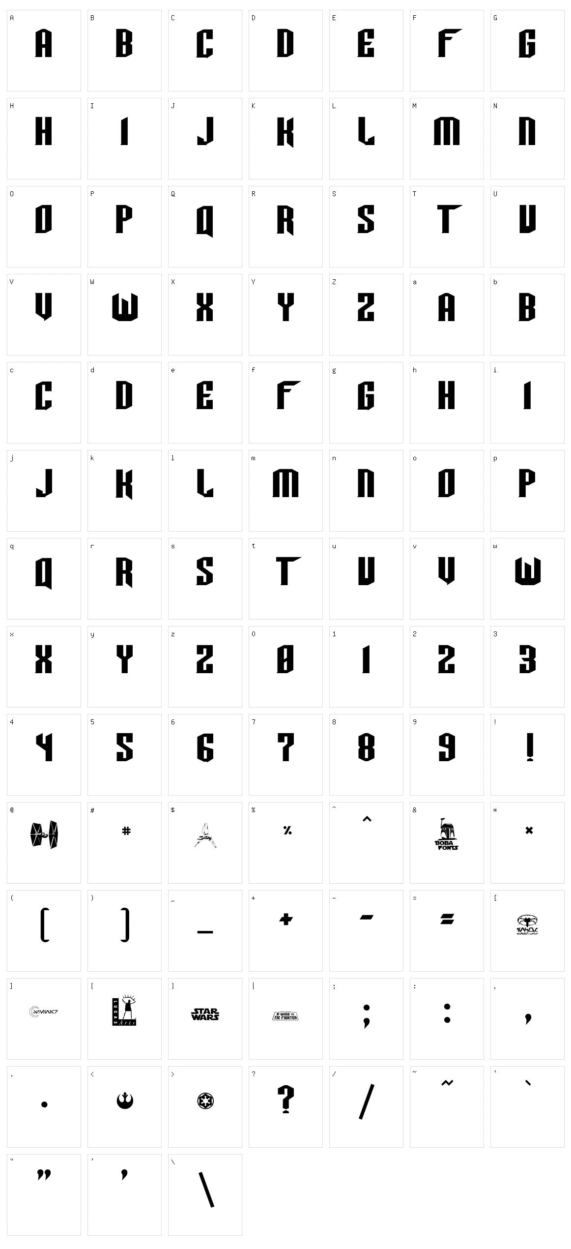 Tie Wing Character Set