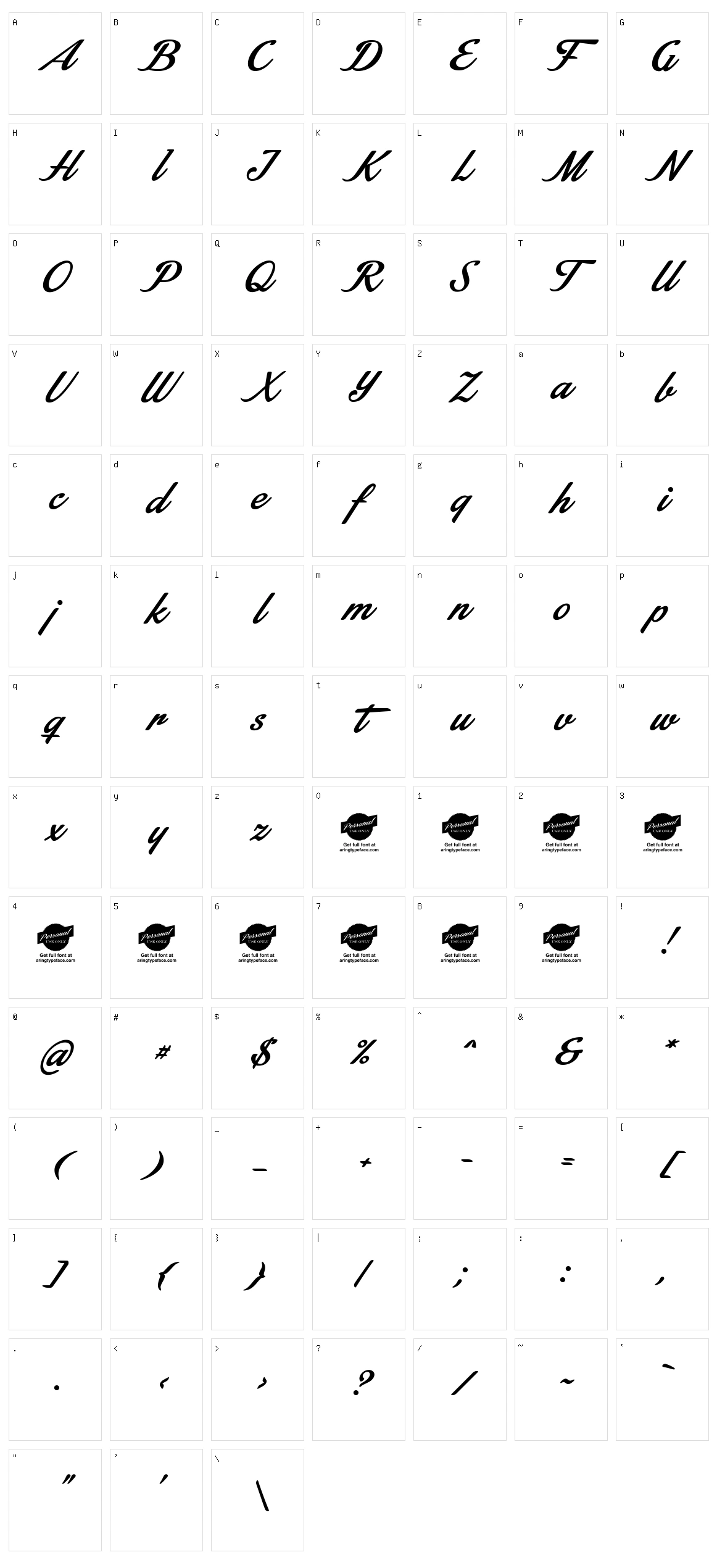 Stainy Character Set