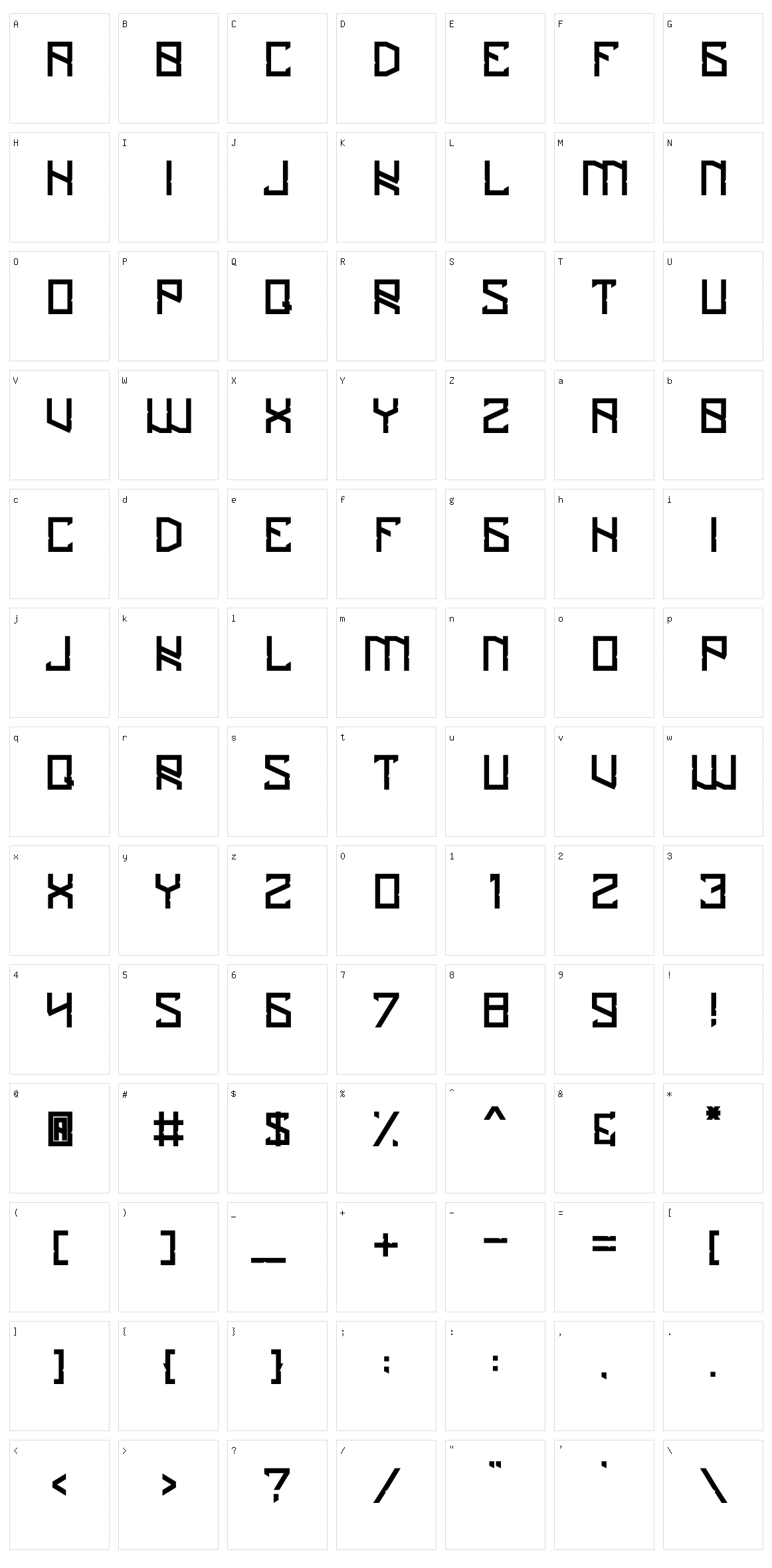 Tigerious Character Set