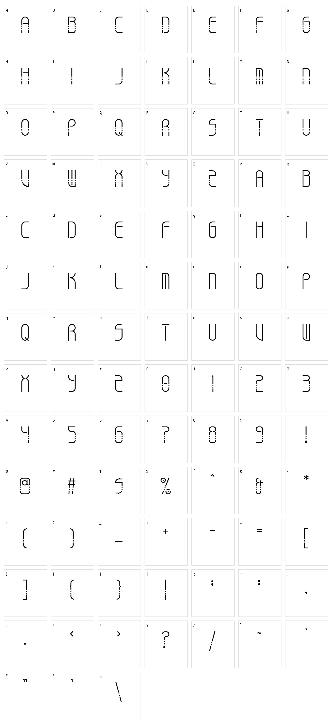 Tingee Character Set