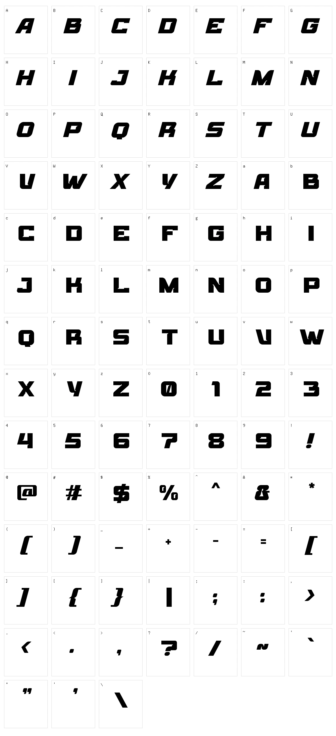 Torque Master Character Set