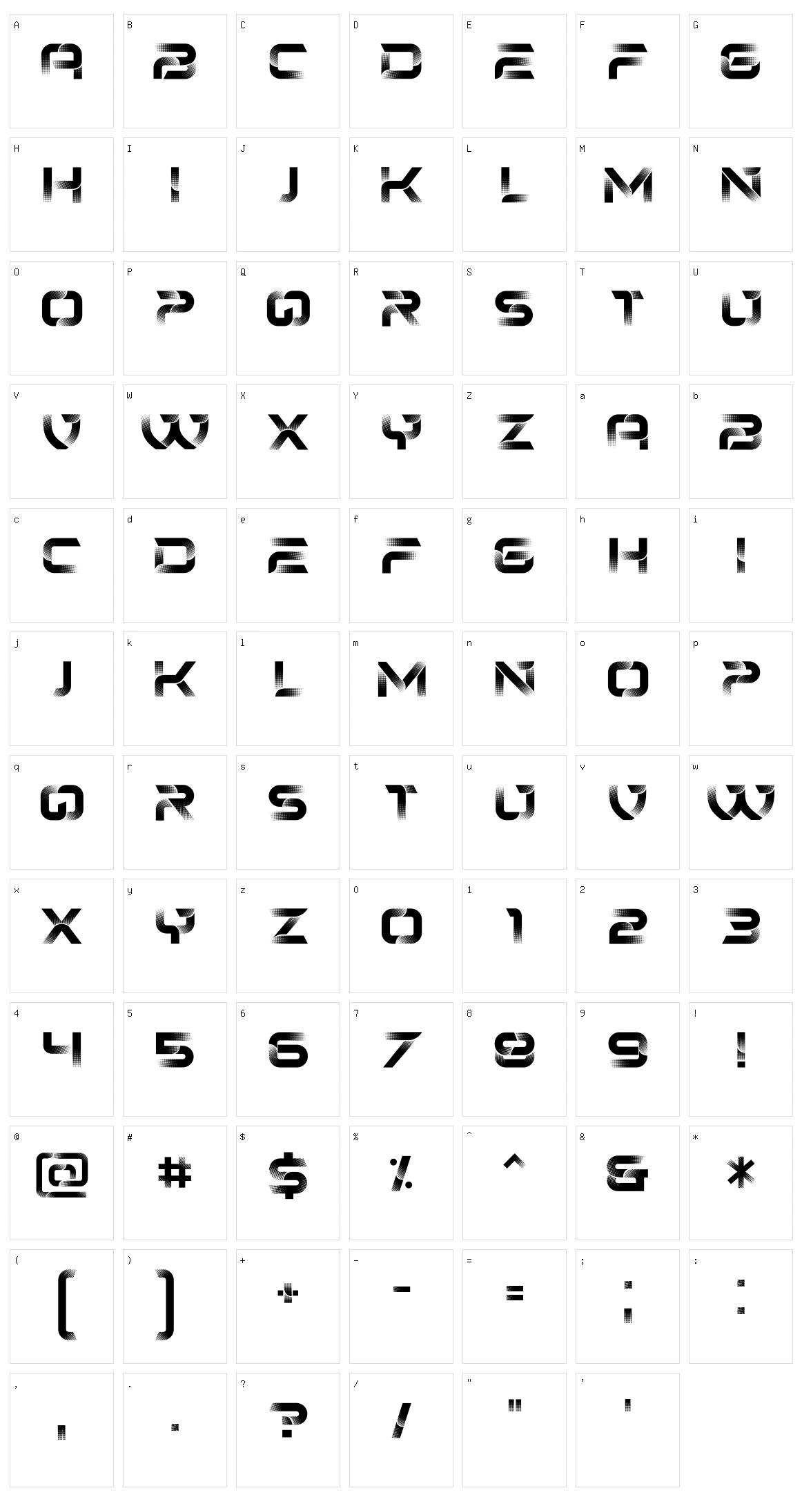 Tourner Character Set