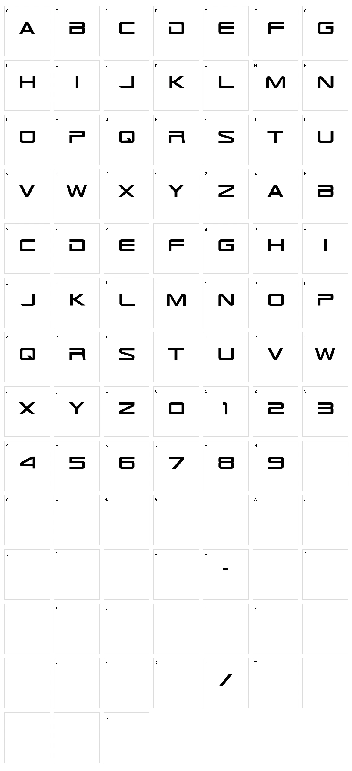 TR-909 Character Set