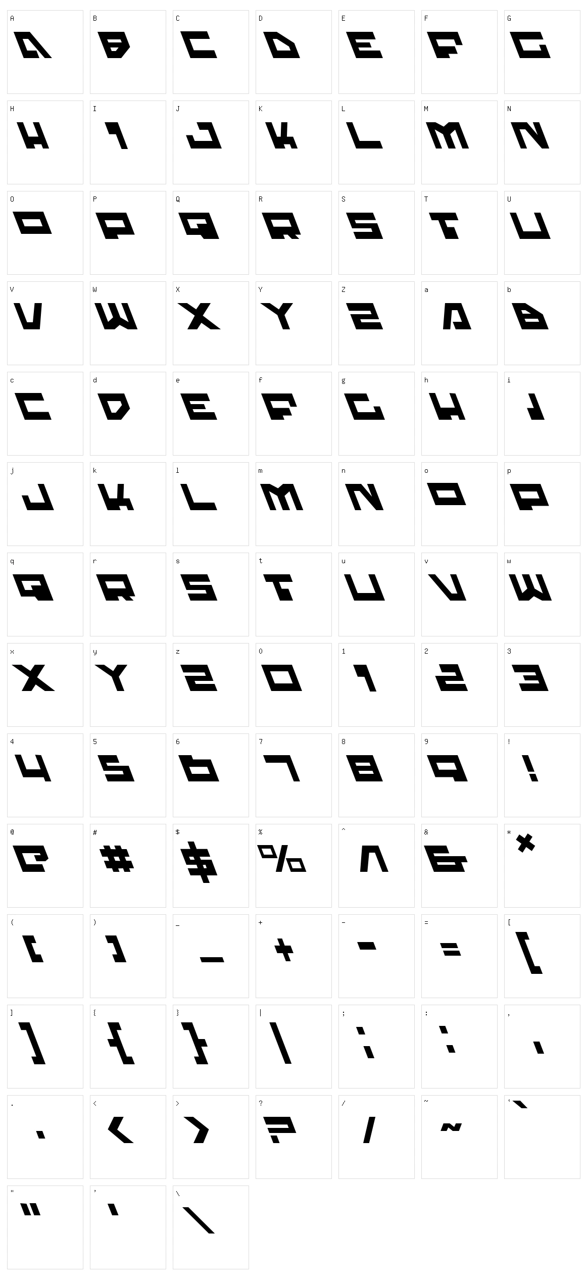 Trajia Character Set