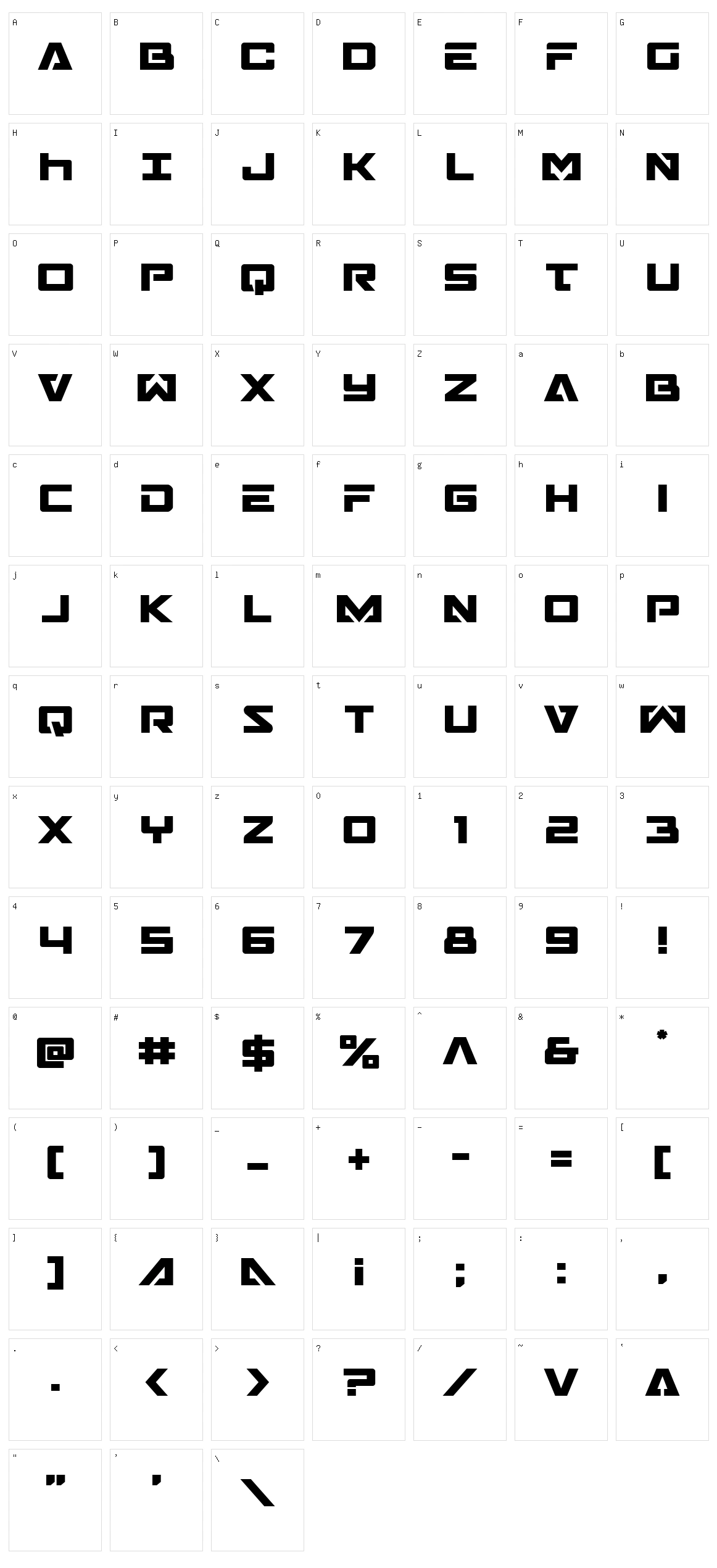 Trans-America Character Set