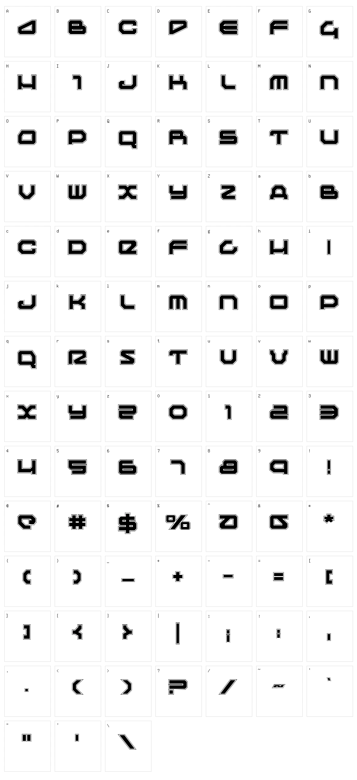 Traveler Character Set