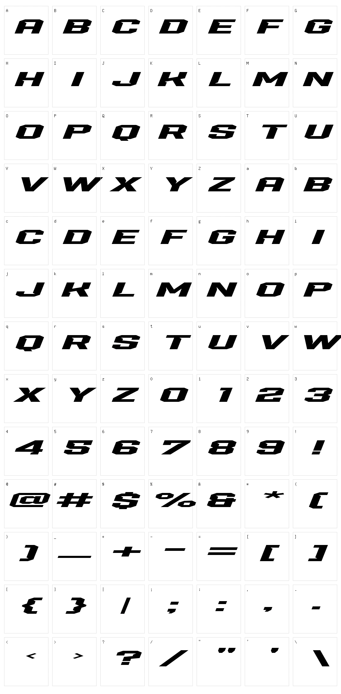 Trobus Character Set