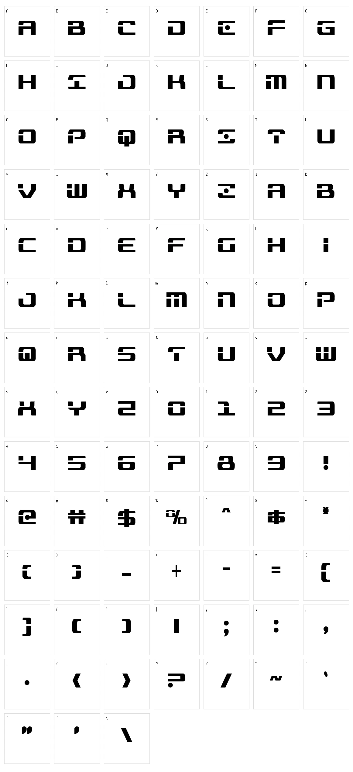 Troopers Character Set