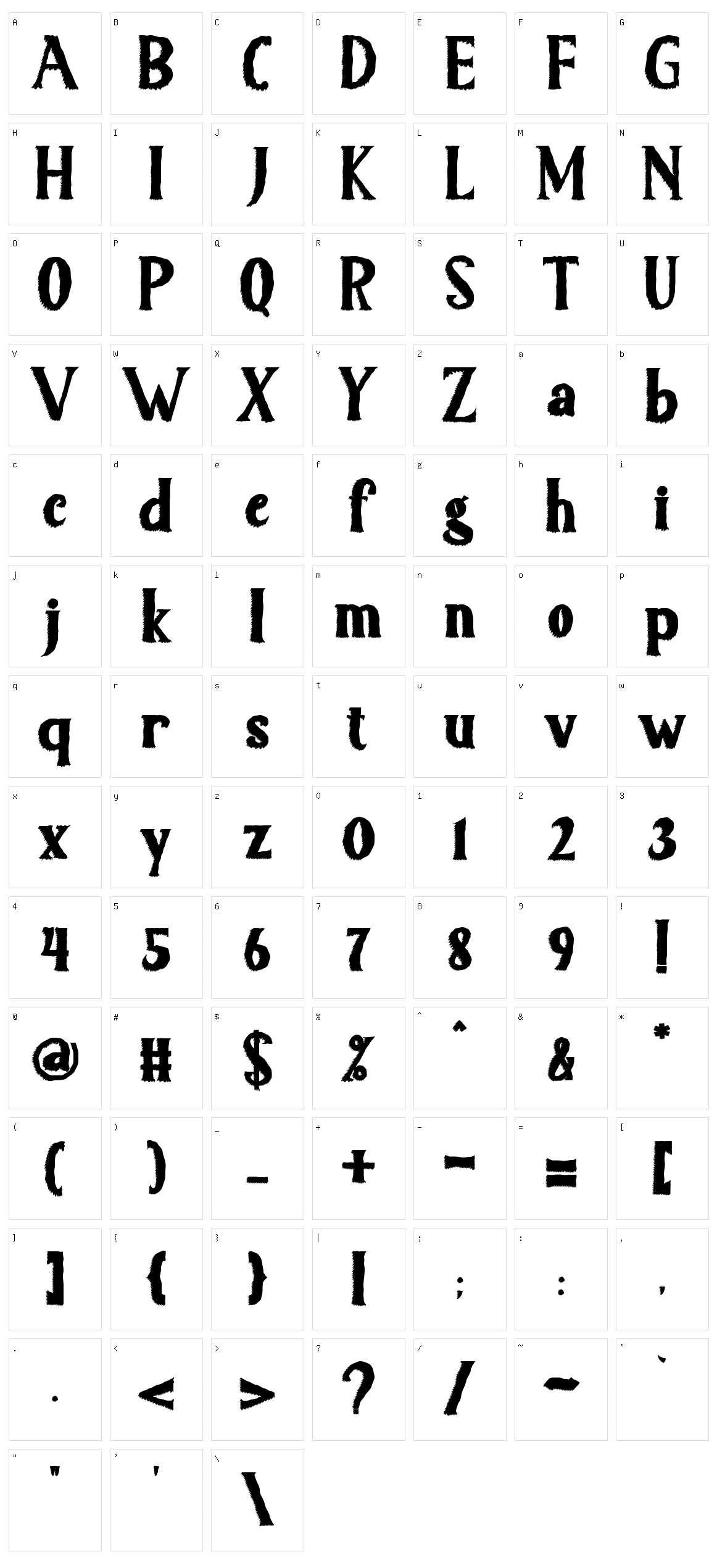 Scary Light Character Set