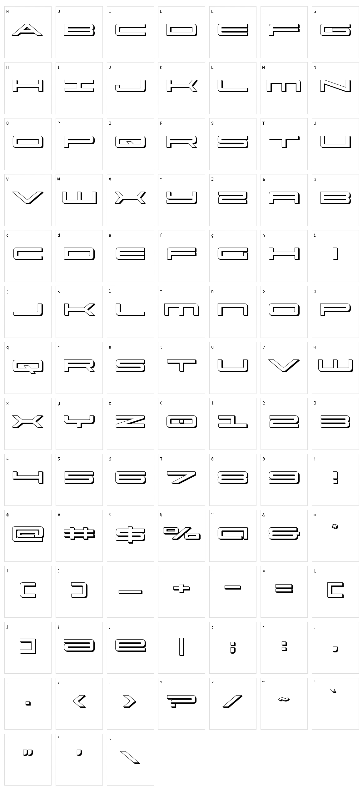 Ultra 911 Character Set