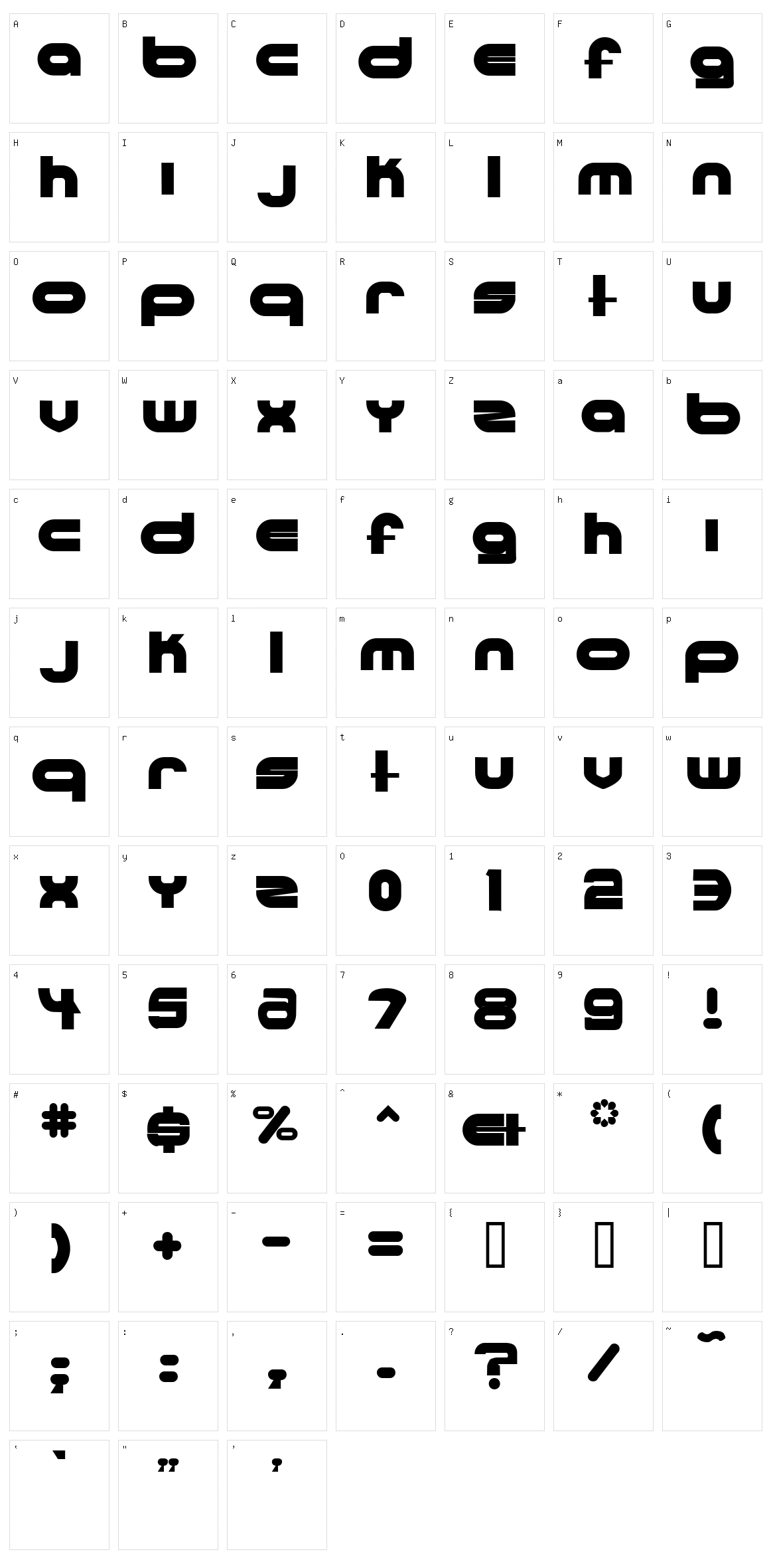 Ultraworld Character Set