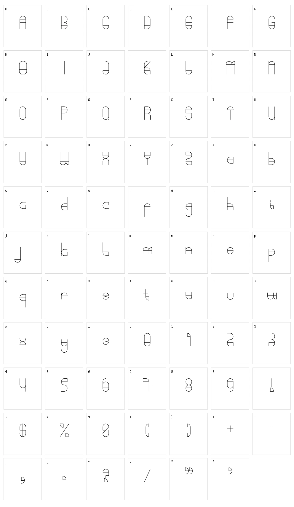 Umbrellast Character Set