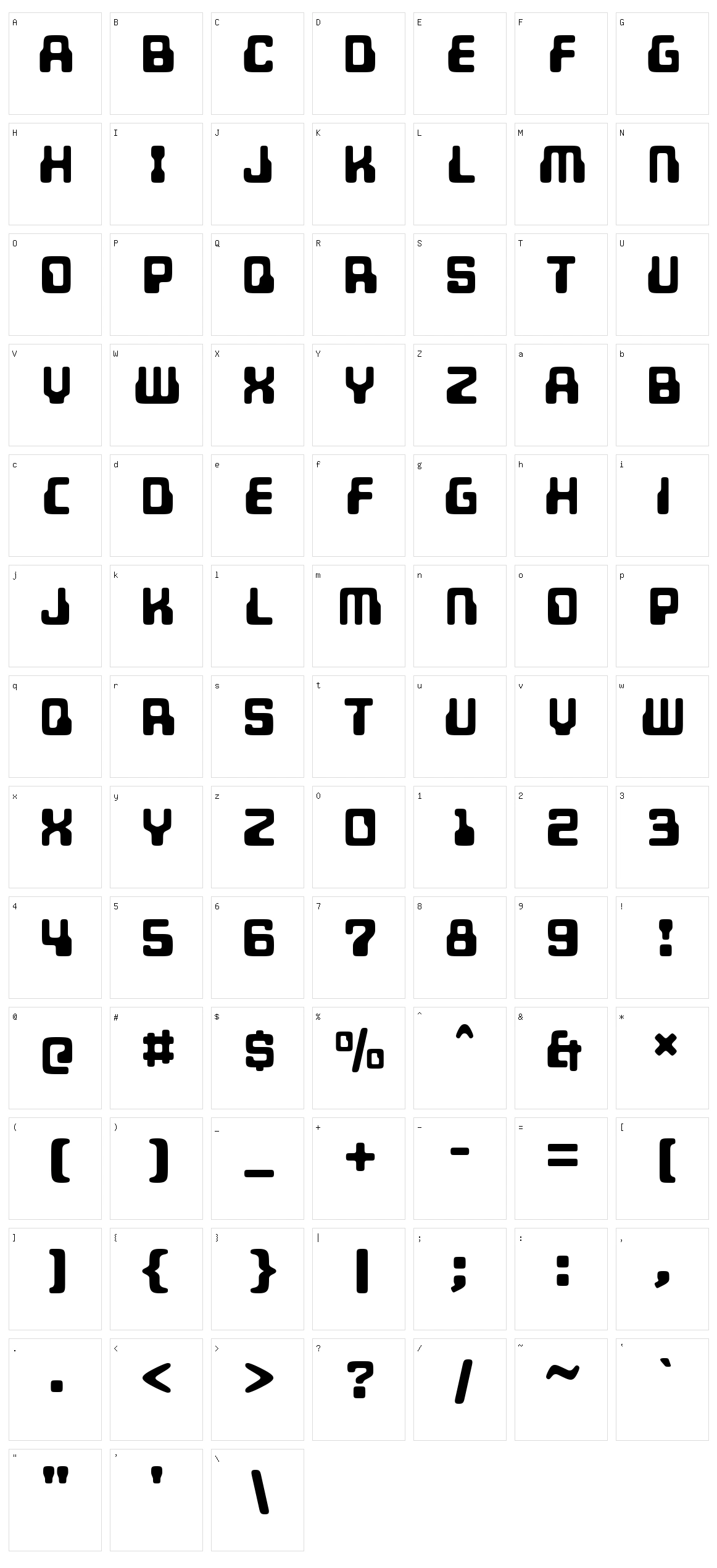Unicephalon Character Set