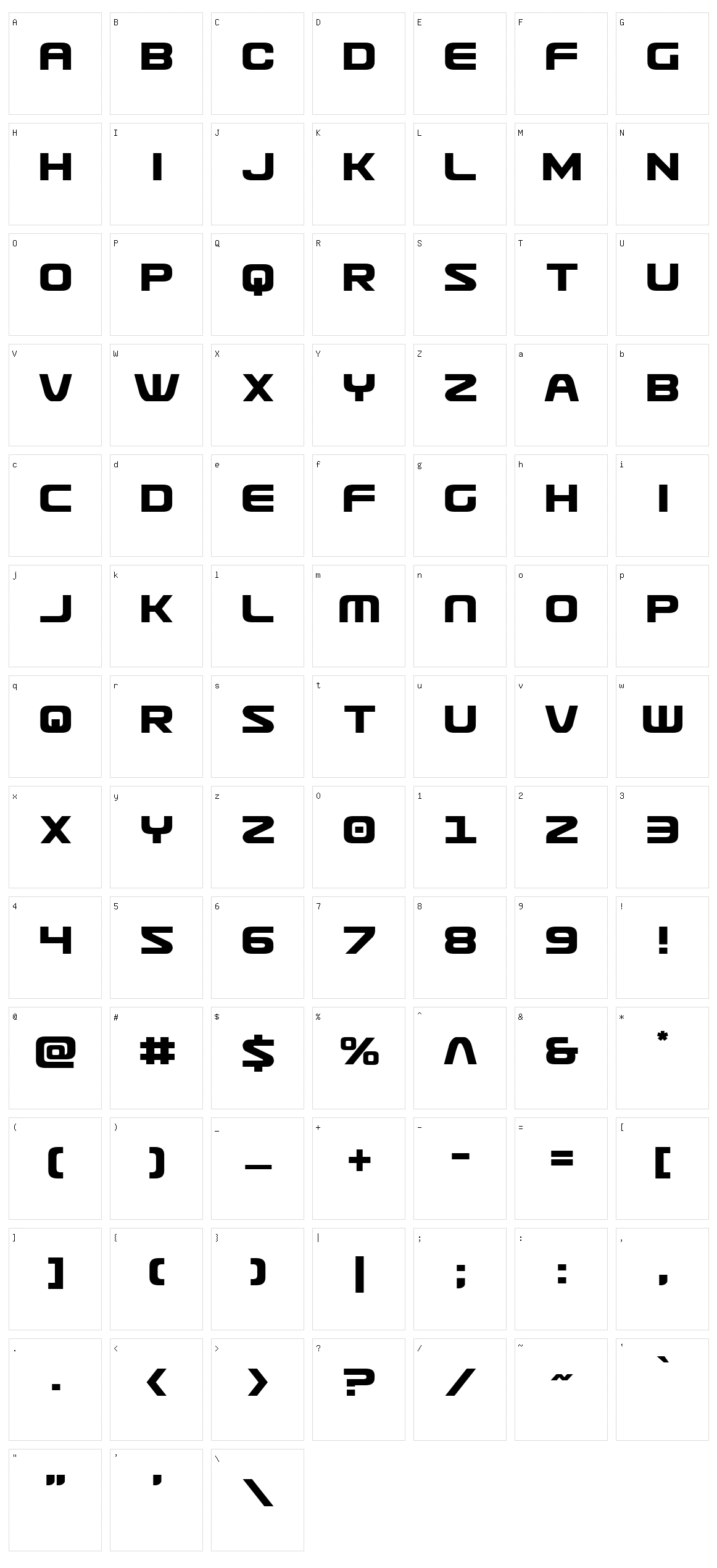 Usuzi Character Set