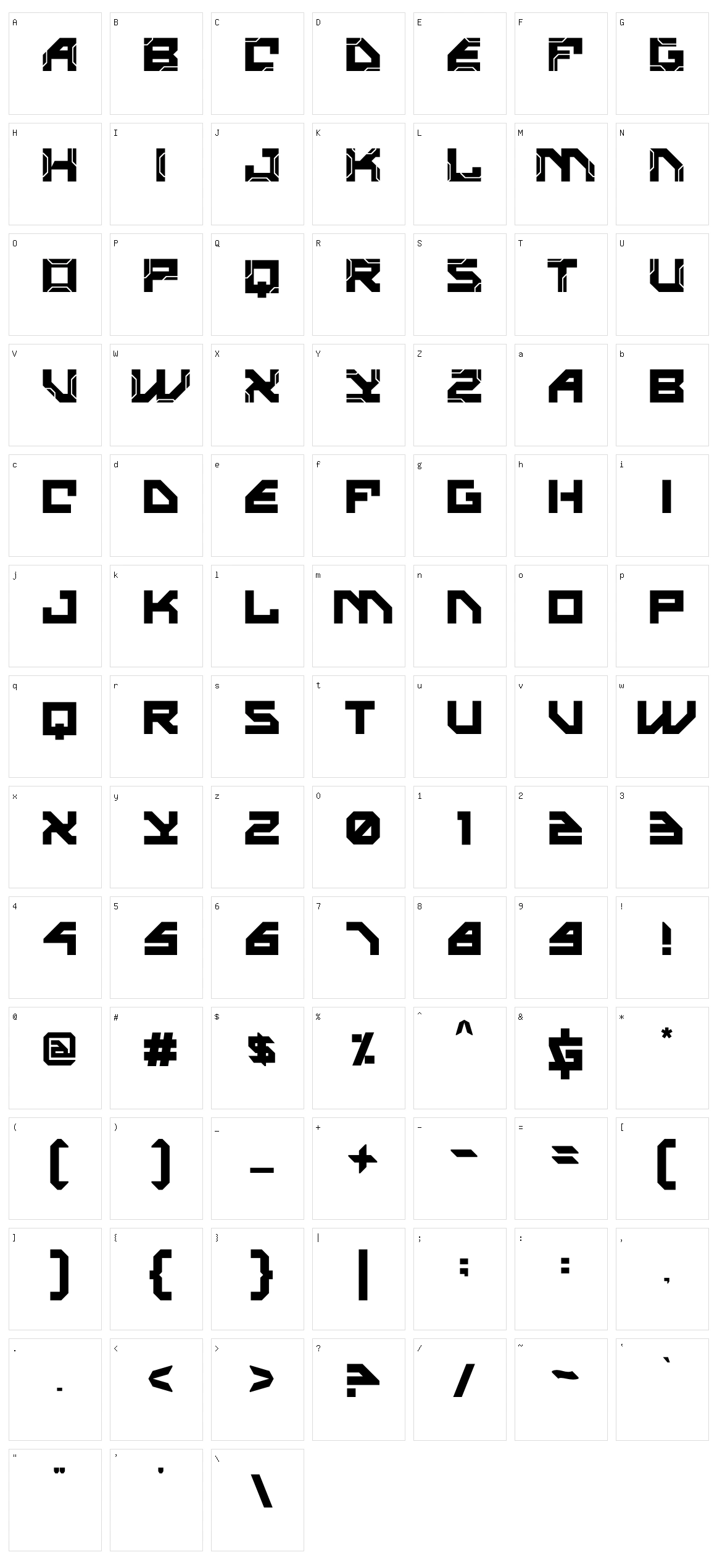 Valorax Character Set