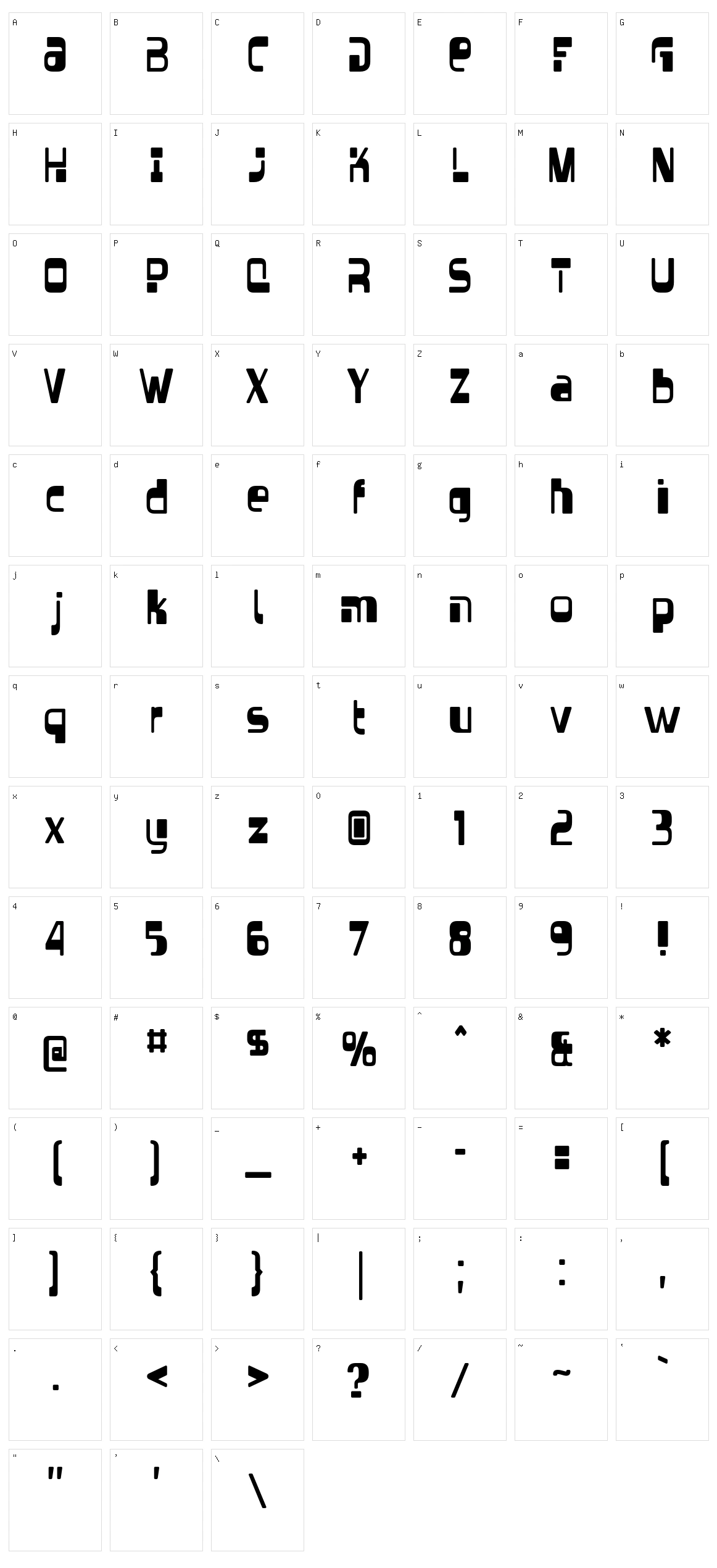Vectroid Character Set