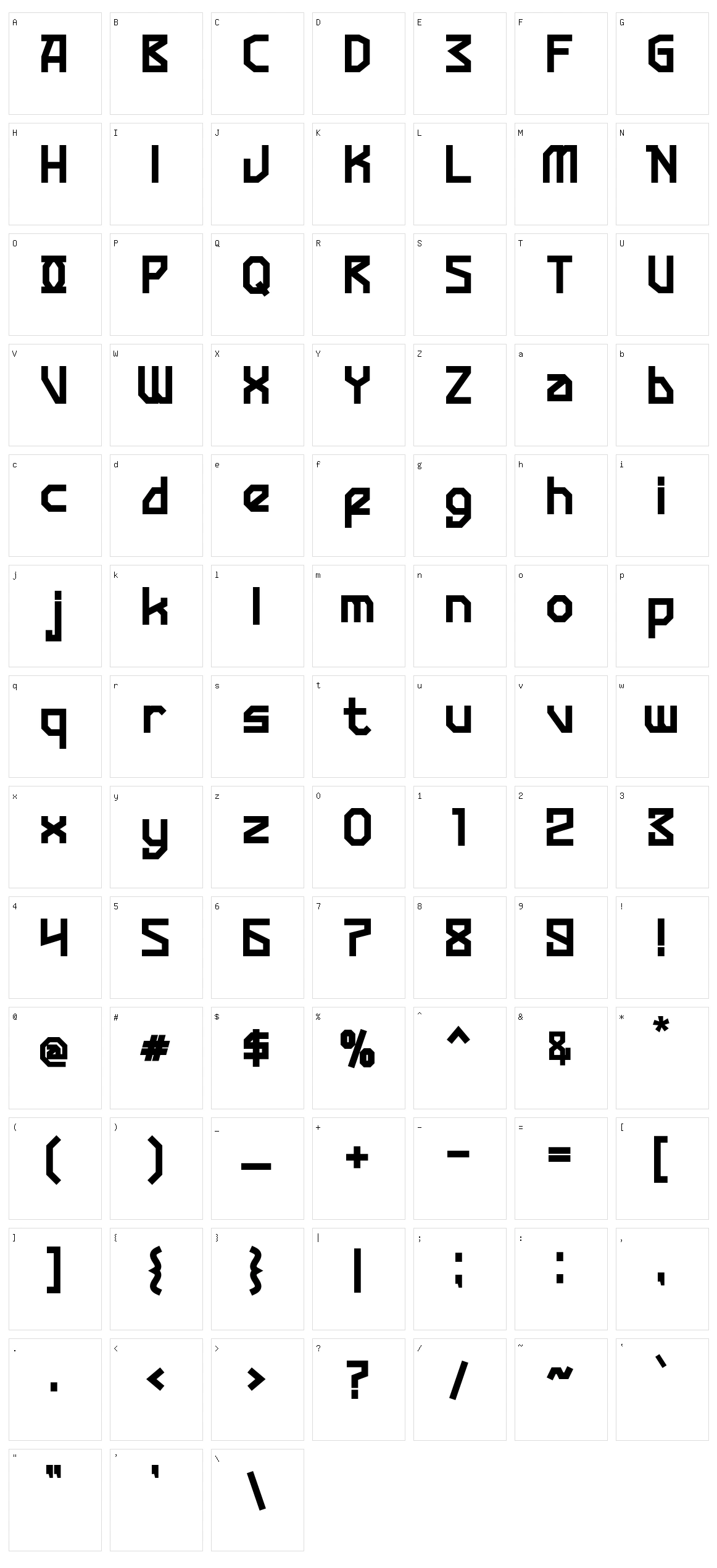 Vegano Character Set