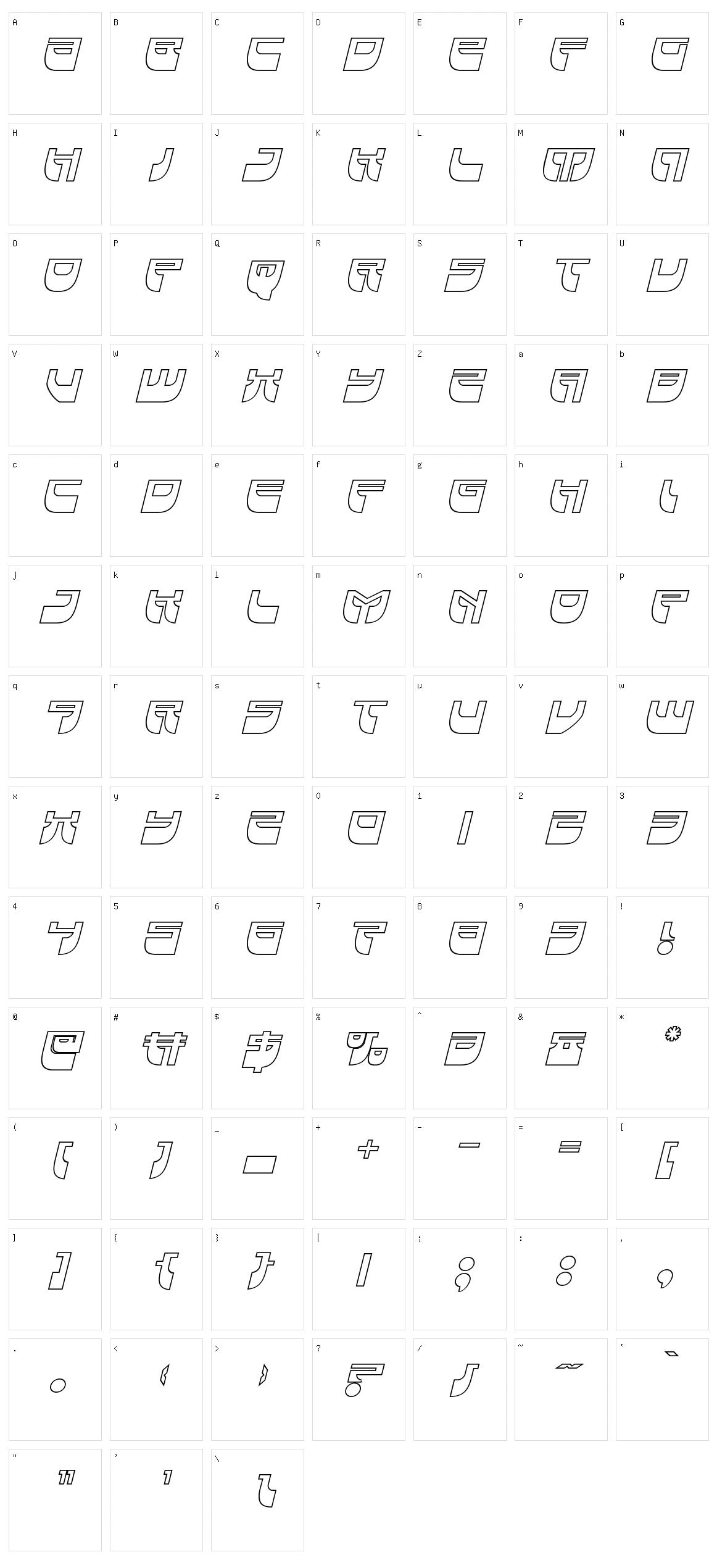 Vertical Horizon Character Set