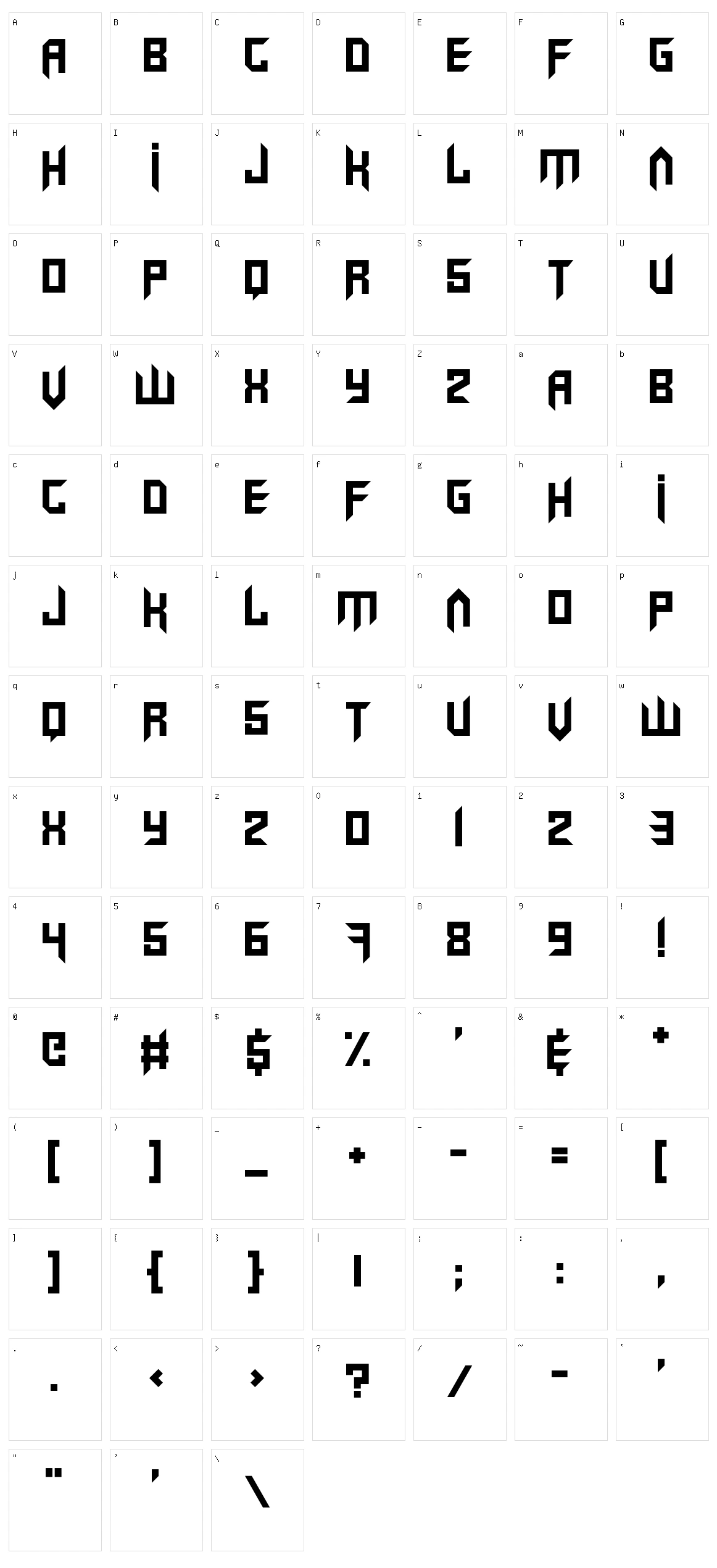 Virtual Rave Character Set