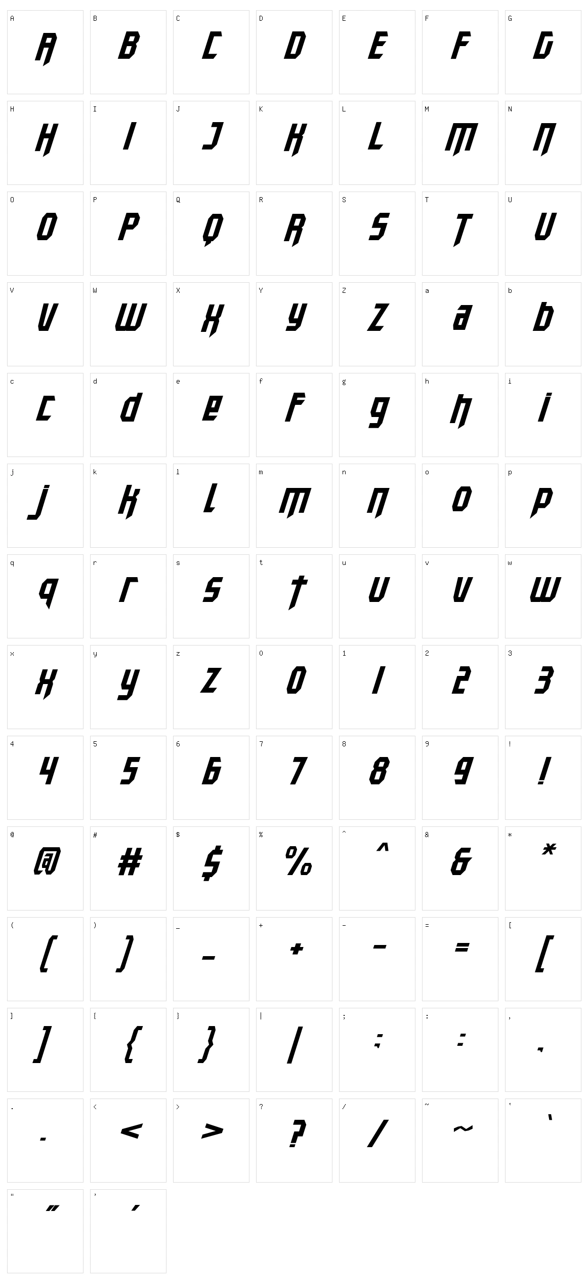 Voltec Character Set
