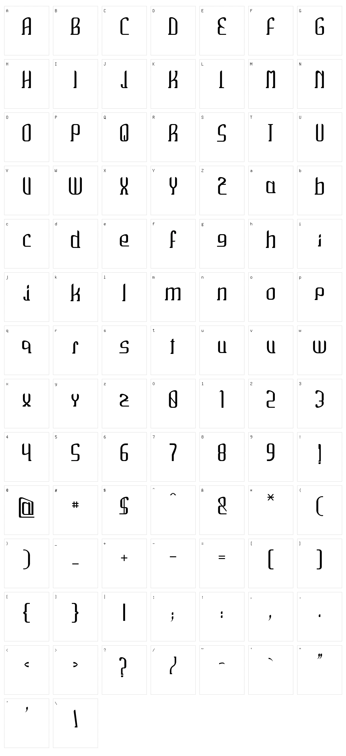 Wako Character Set