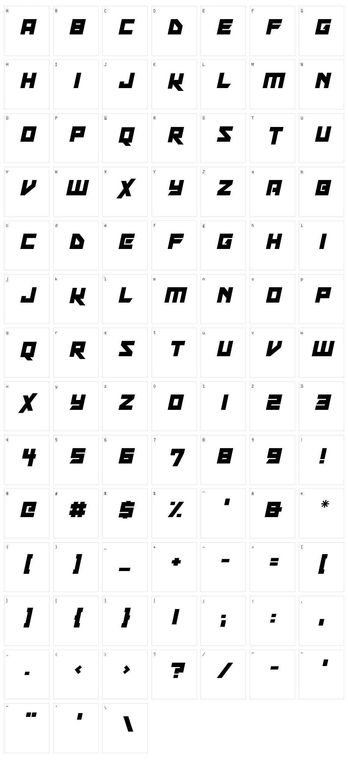 Xen Galaxy Character Set