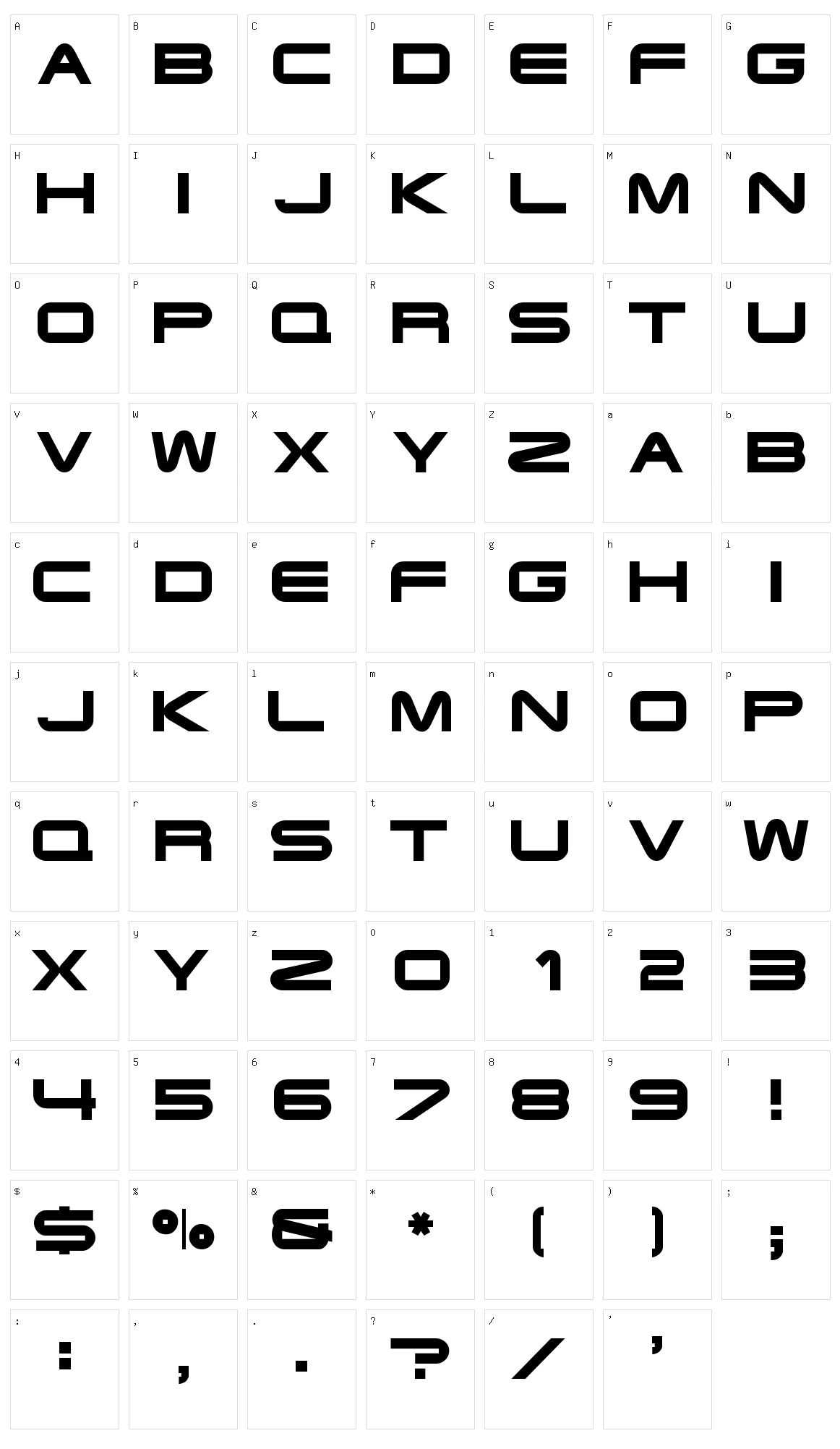 Xoireqe Character Set