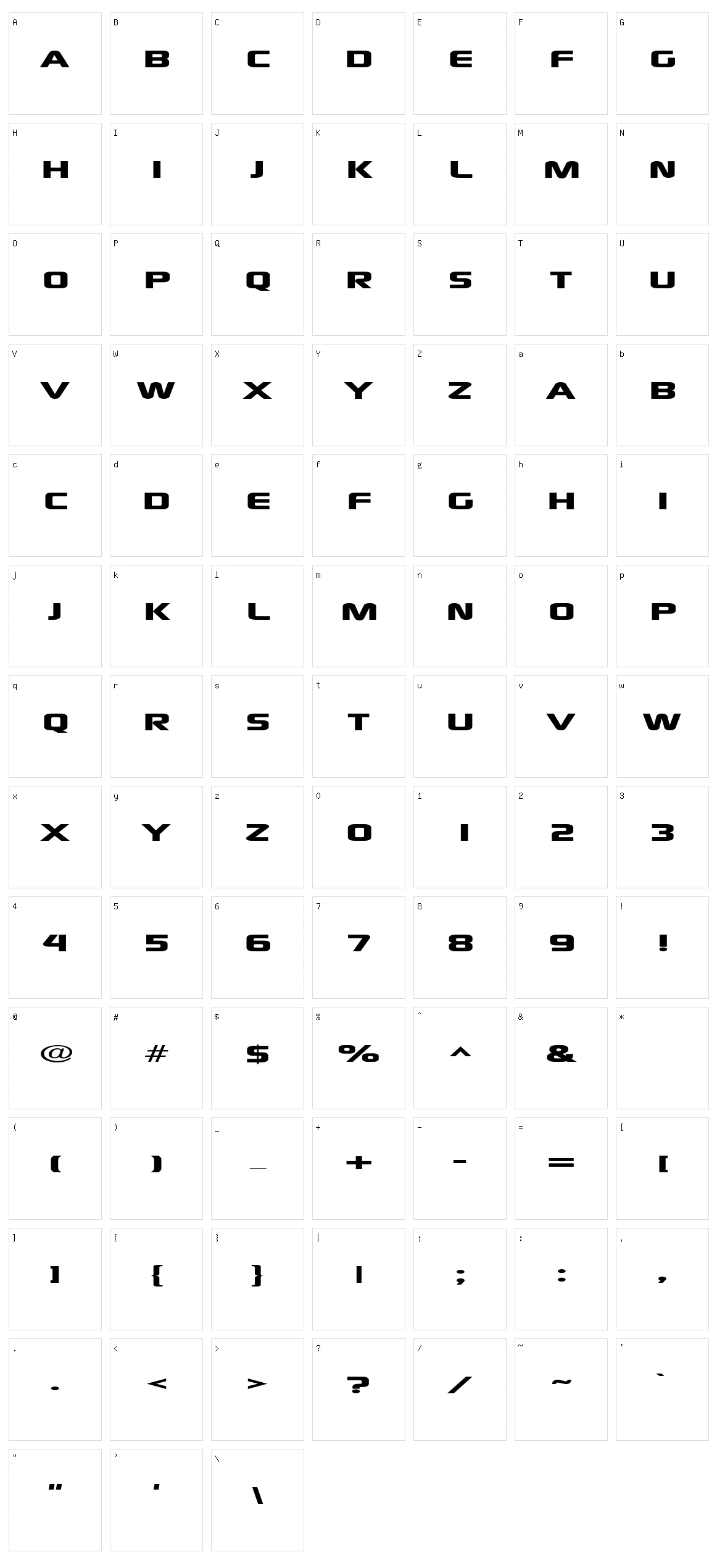 Xscale Character Set