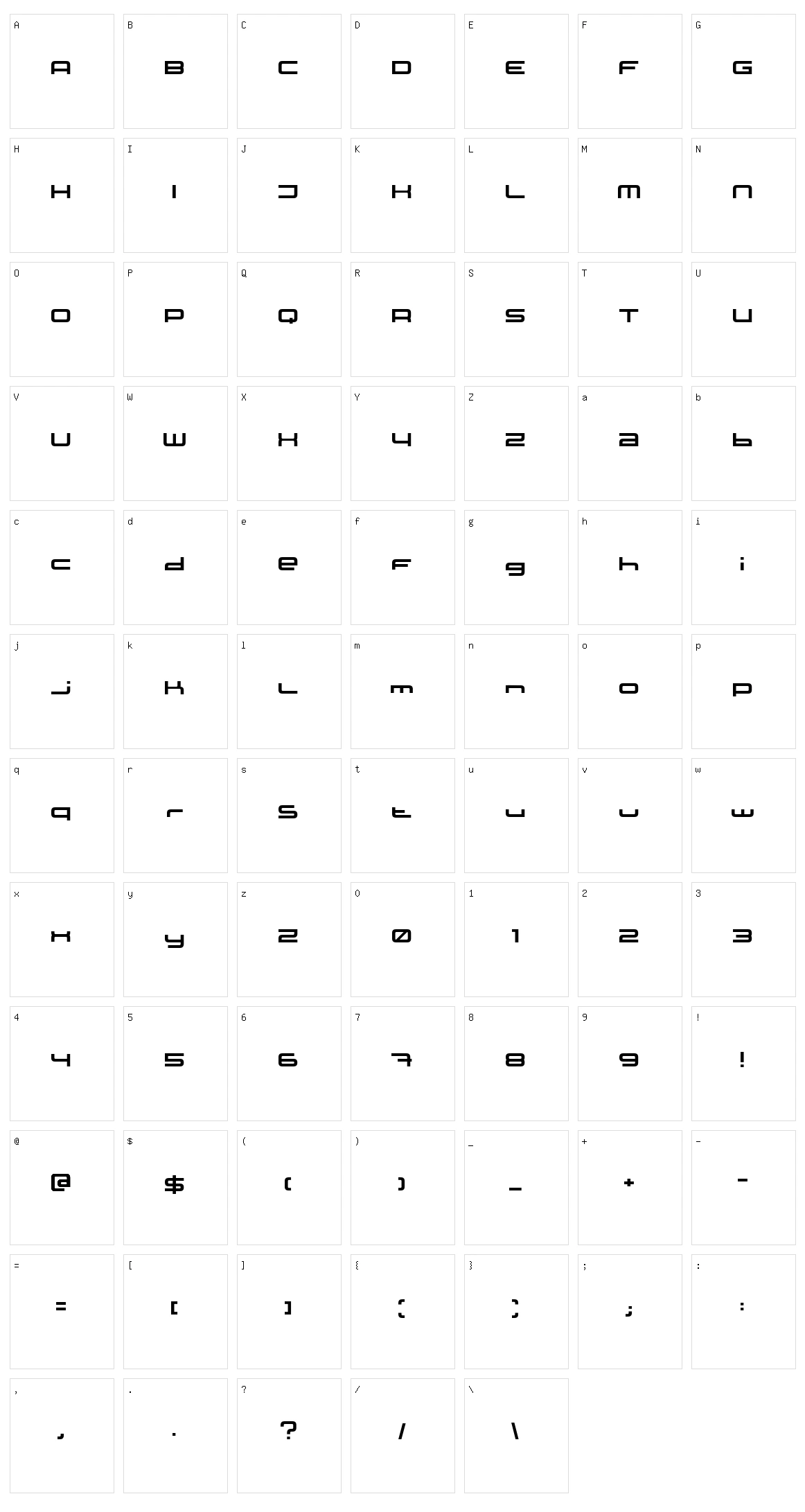 XXII Static Character Set