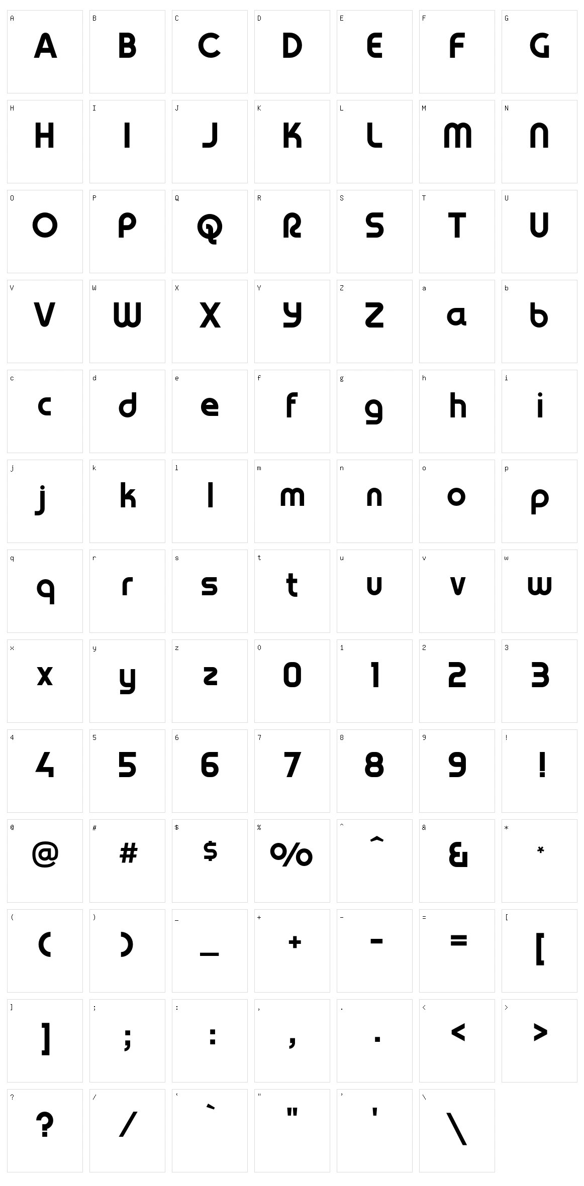 YagiUhfNo2 Character Set