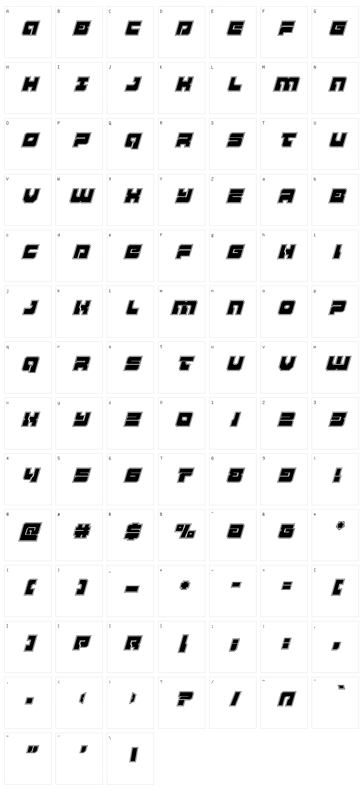 Yamagachi 2050 Character Set