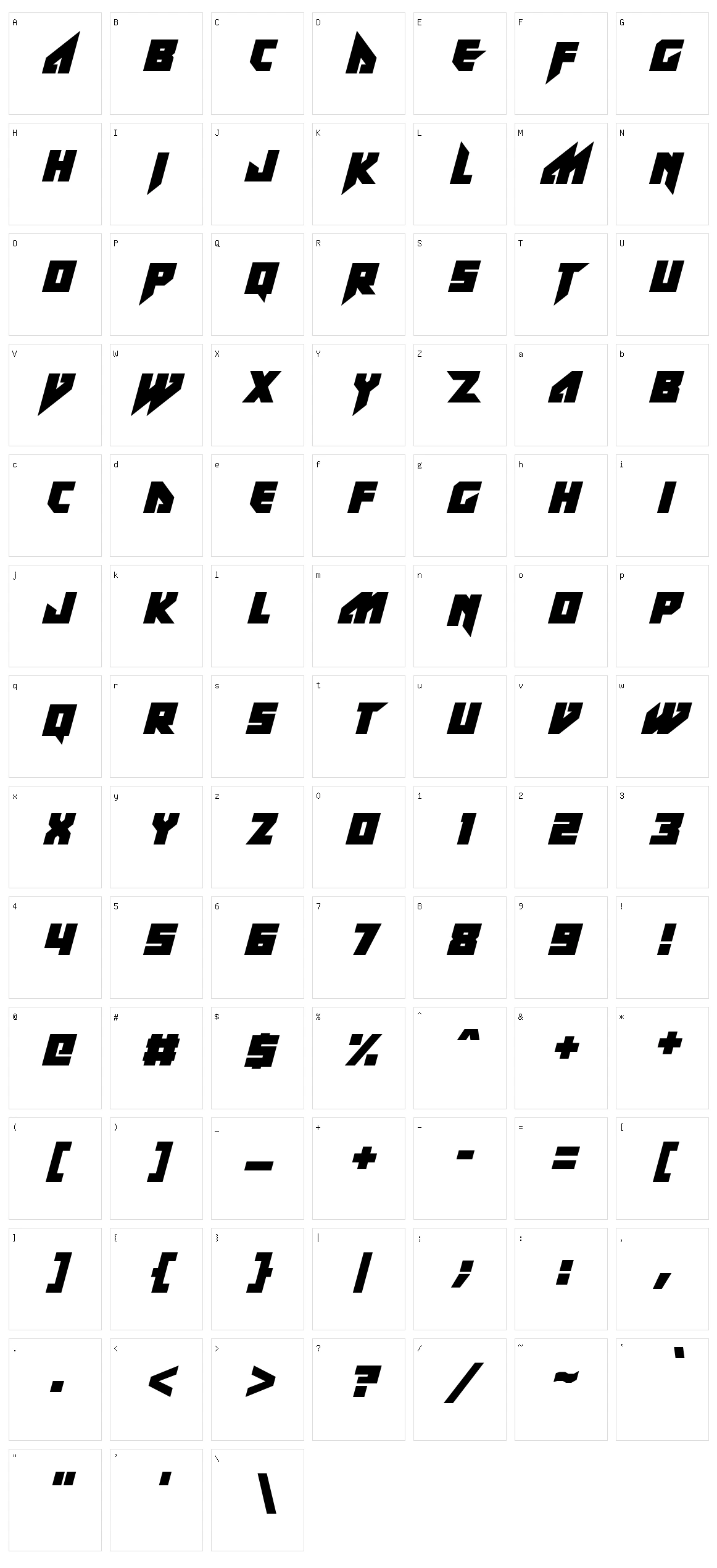Zef Rave Character Set