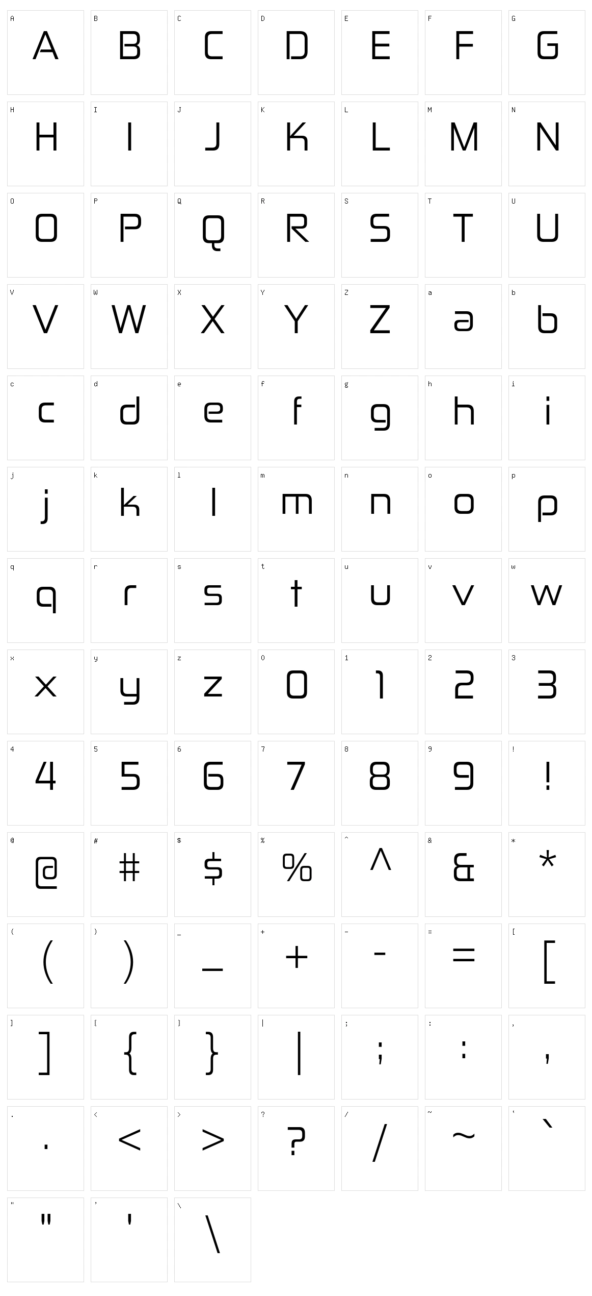 Zekton Character Set