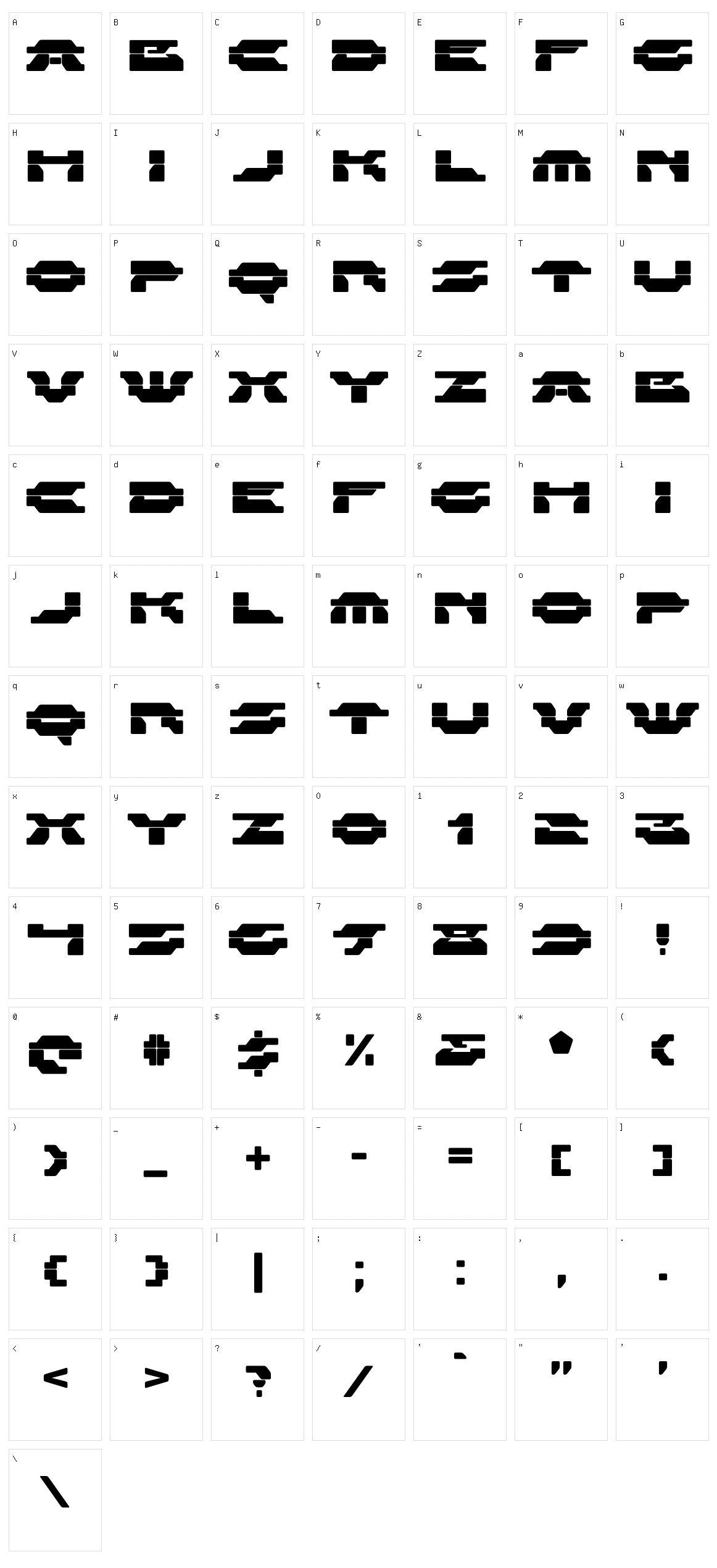 Zelega Zenega Character Set