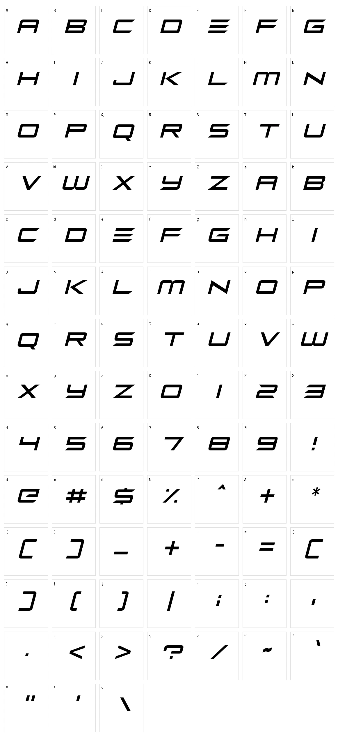 Zen Os Character Set