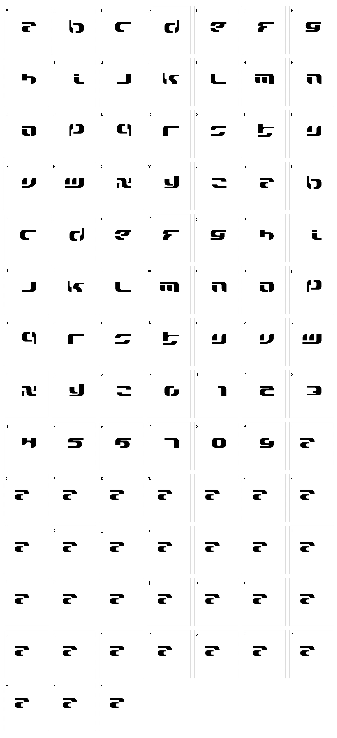 Zero Day Character Set