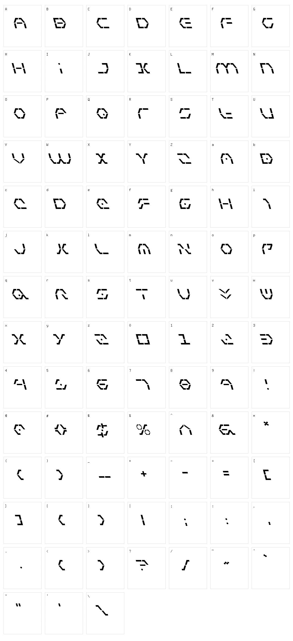 Zeta Sentry Character Set