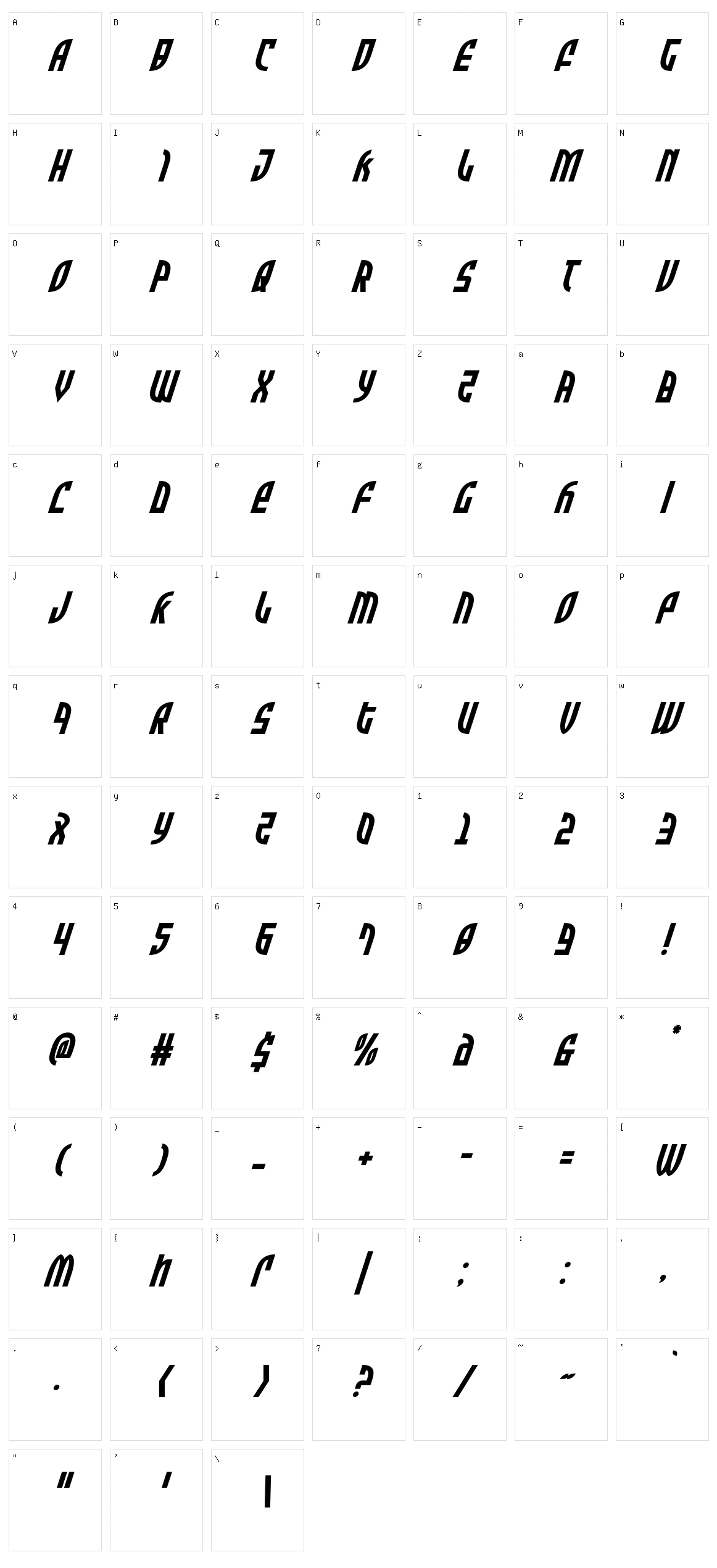 Zone Rider Character Set