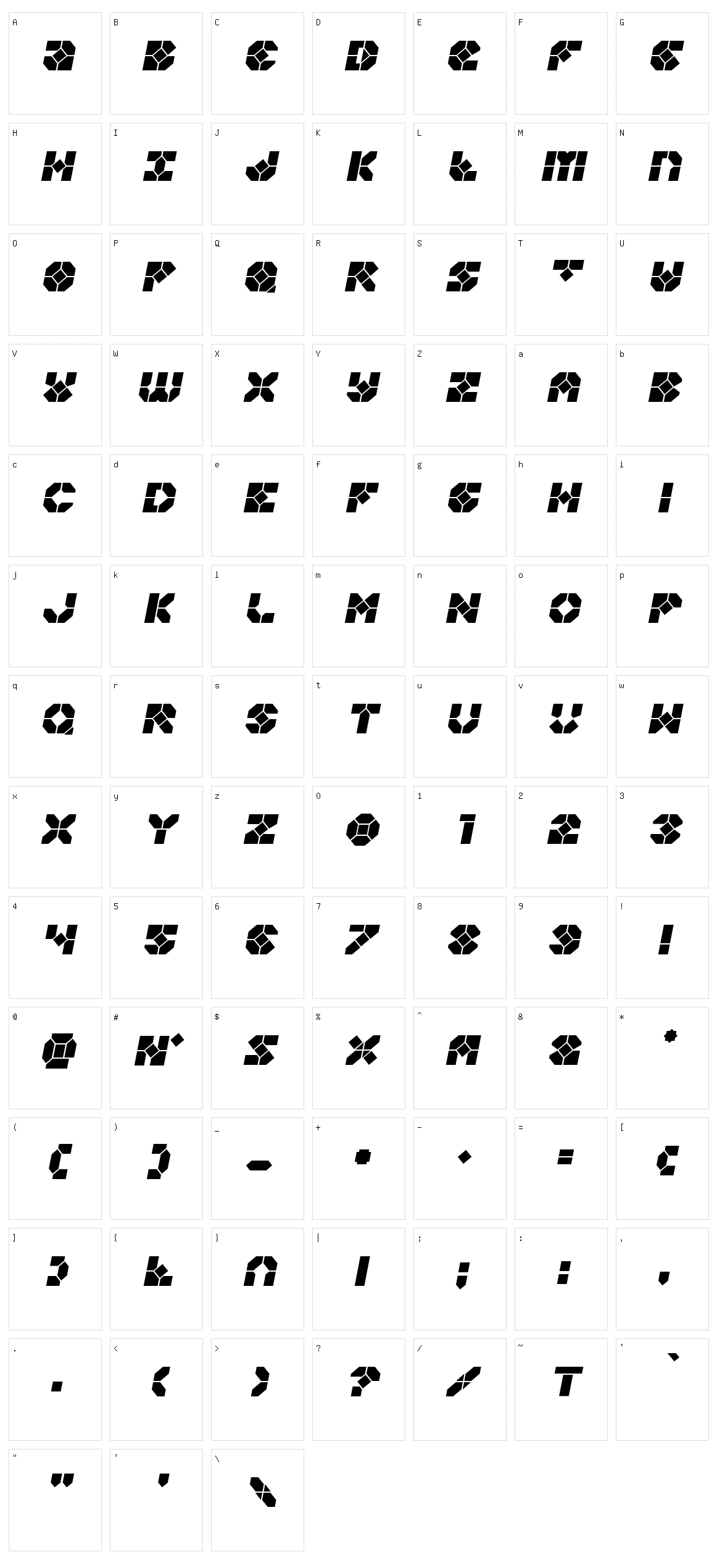 Zoomrunner Character Set