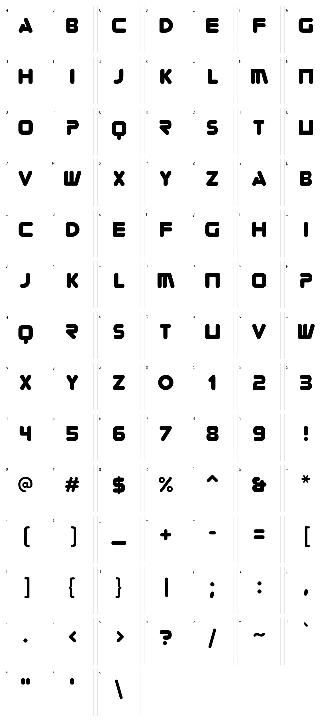 Zorque Character Set