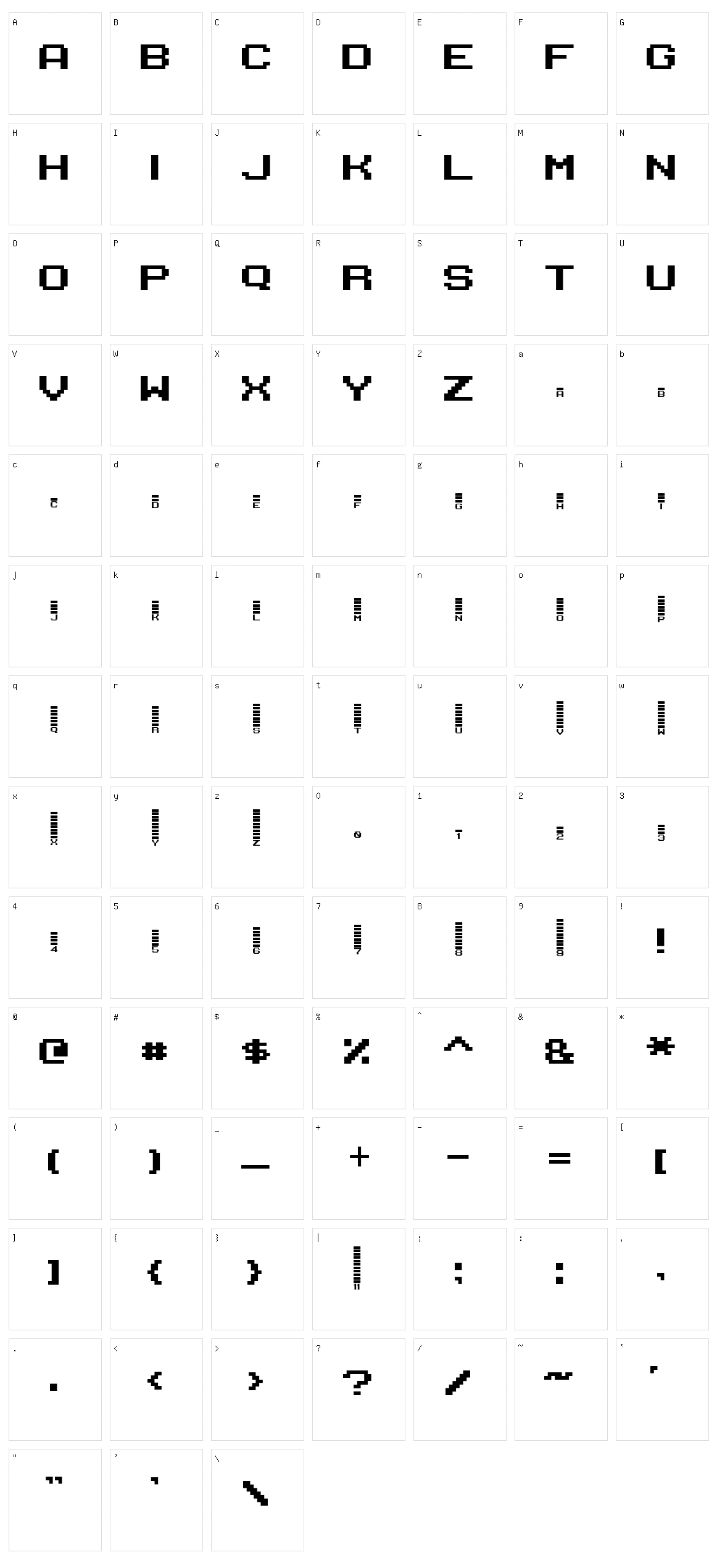 395 Equalizer Character Set
