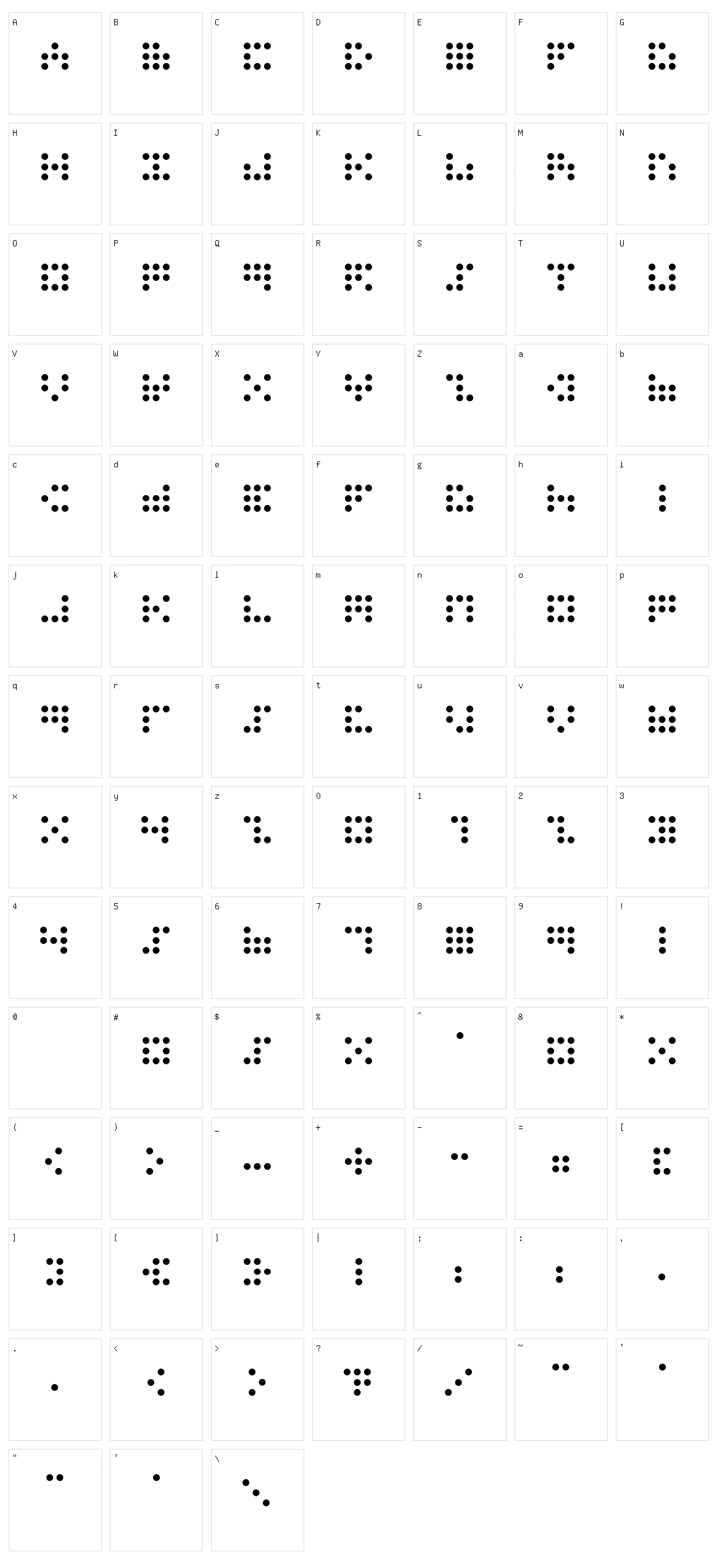 3x3 Dots Character Set
