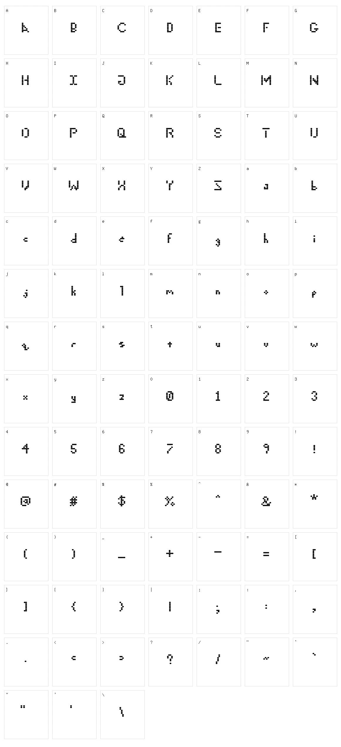 5 Cent Game Character Set