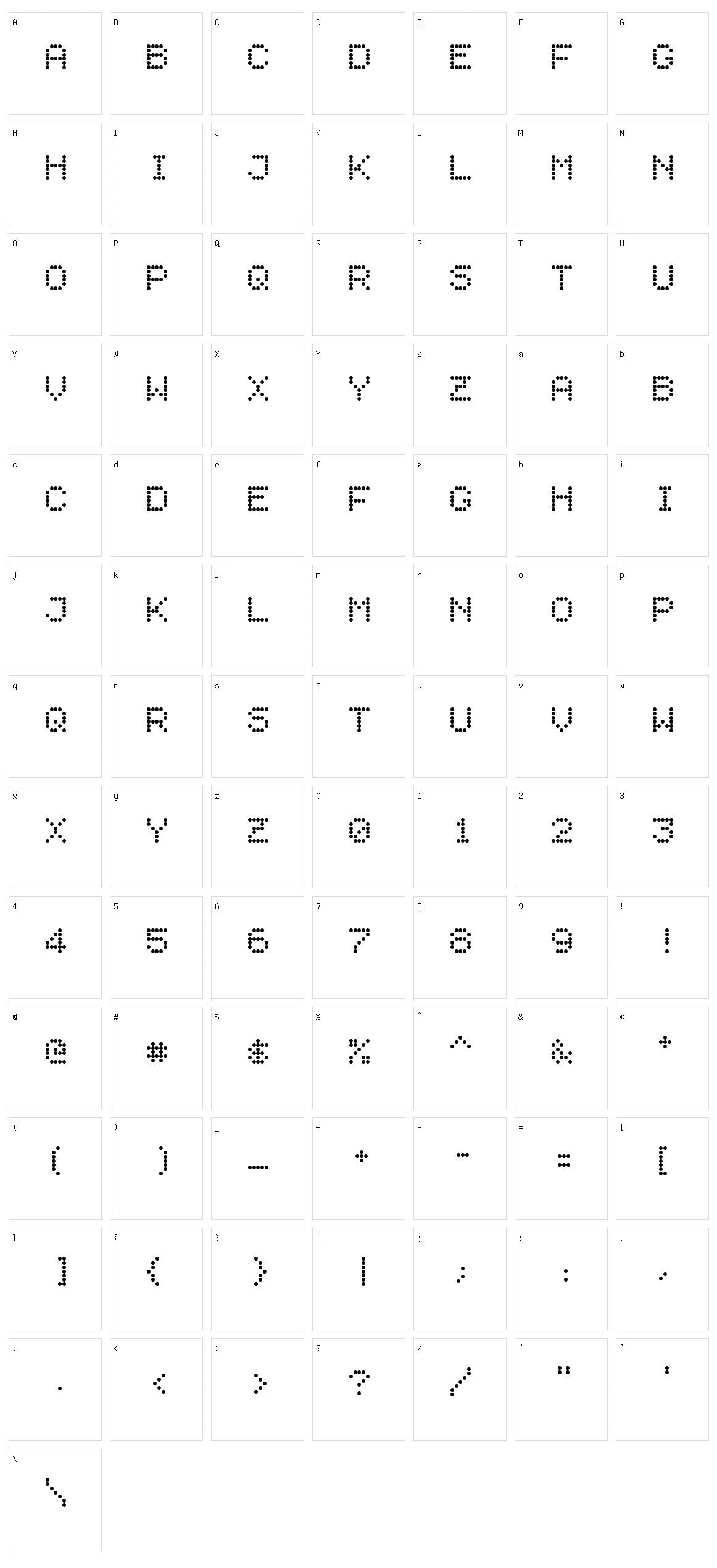 5mal6 Lampen Character Set