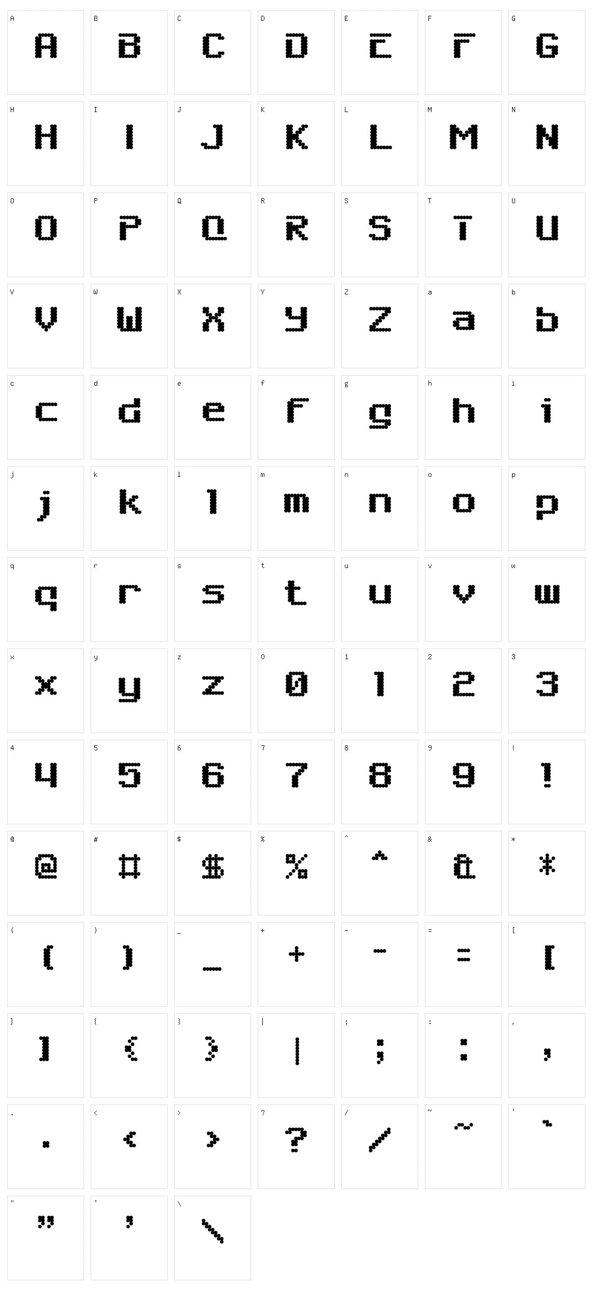 6809 Chargen Character Set