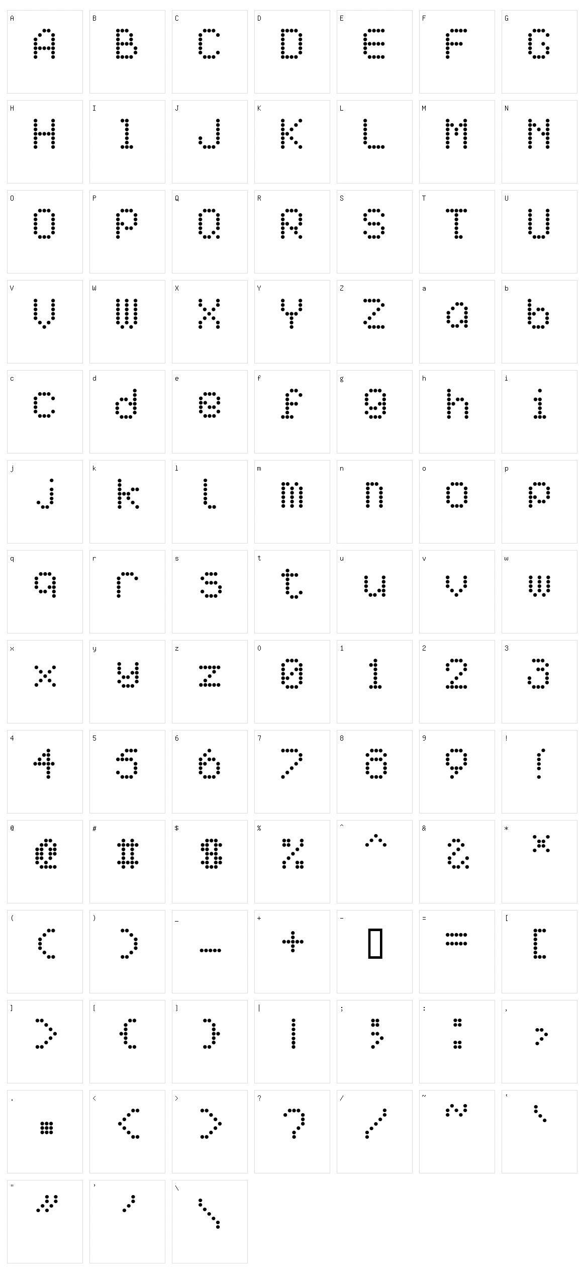 AI pointe Character Set