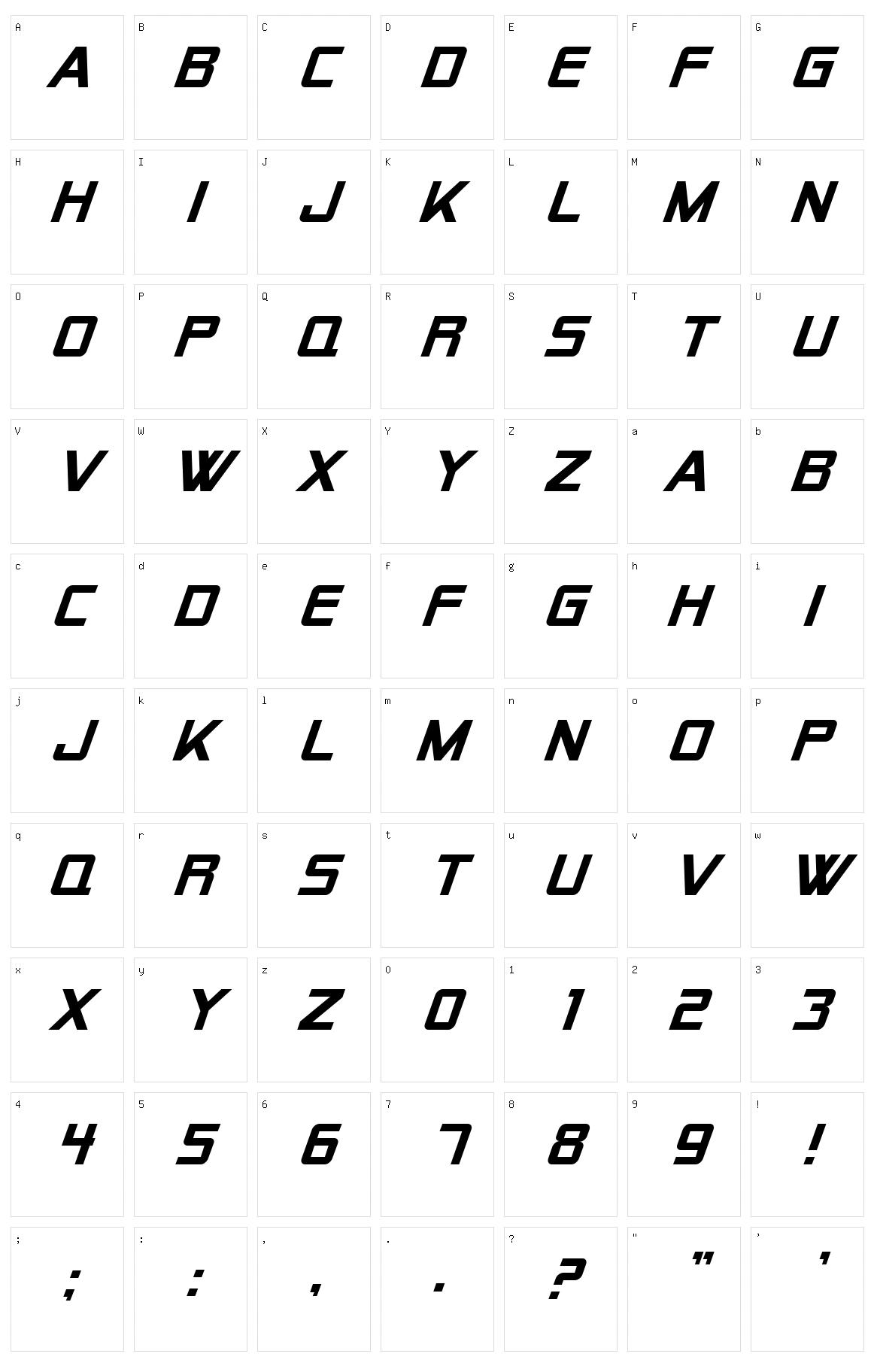 Alien Encounters Character Set