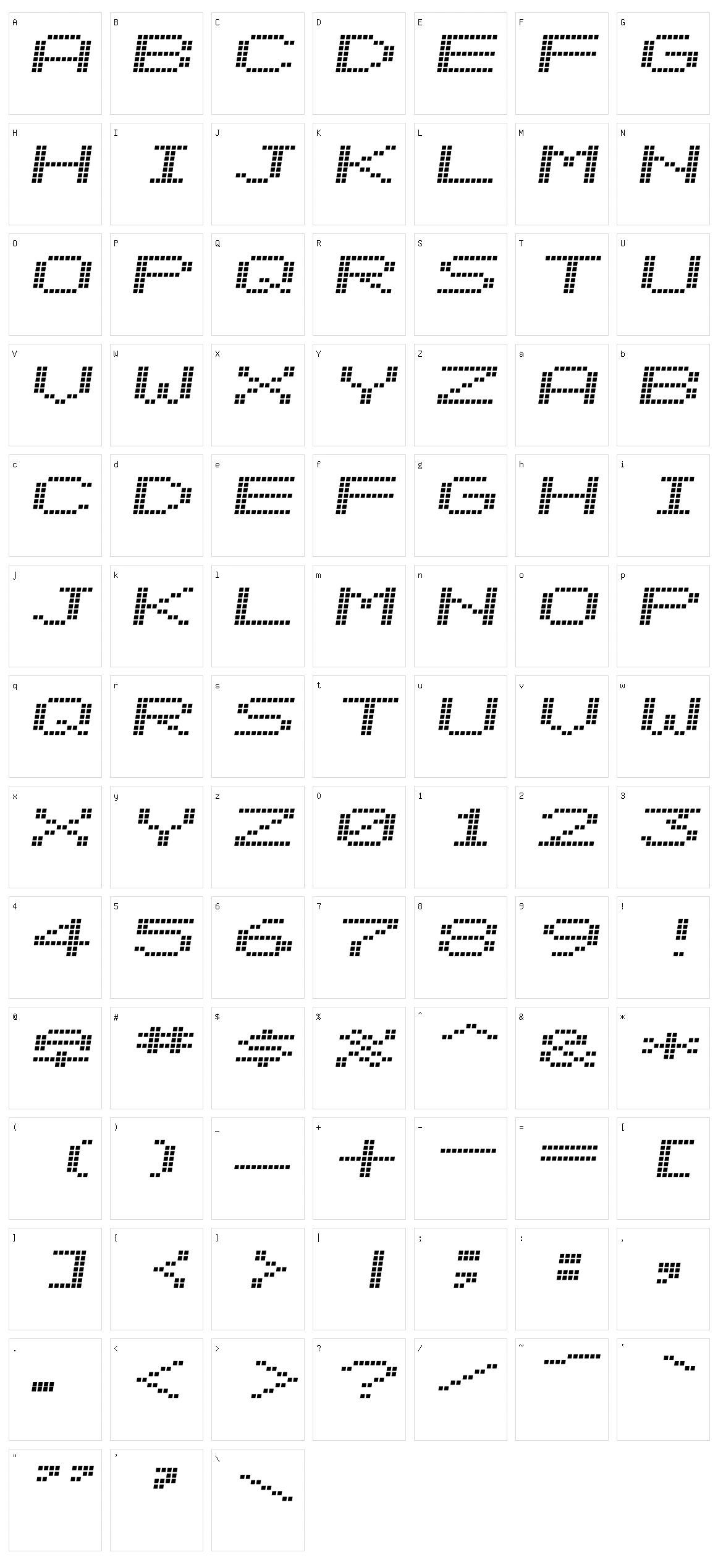 Alpine 7558S Character Set