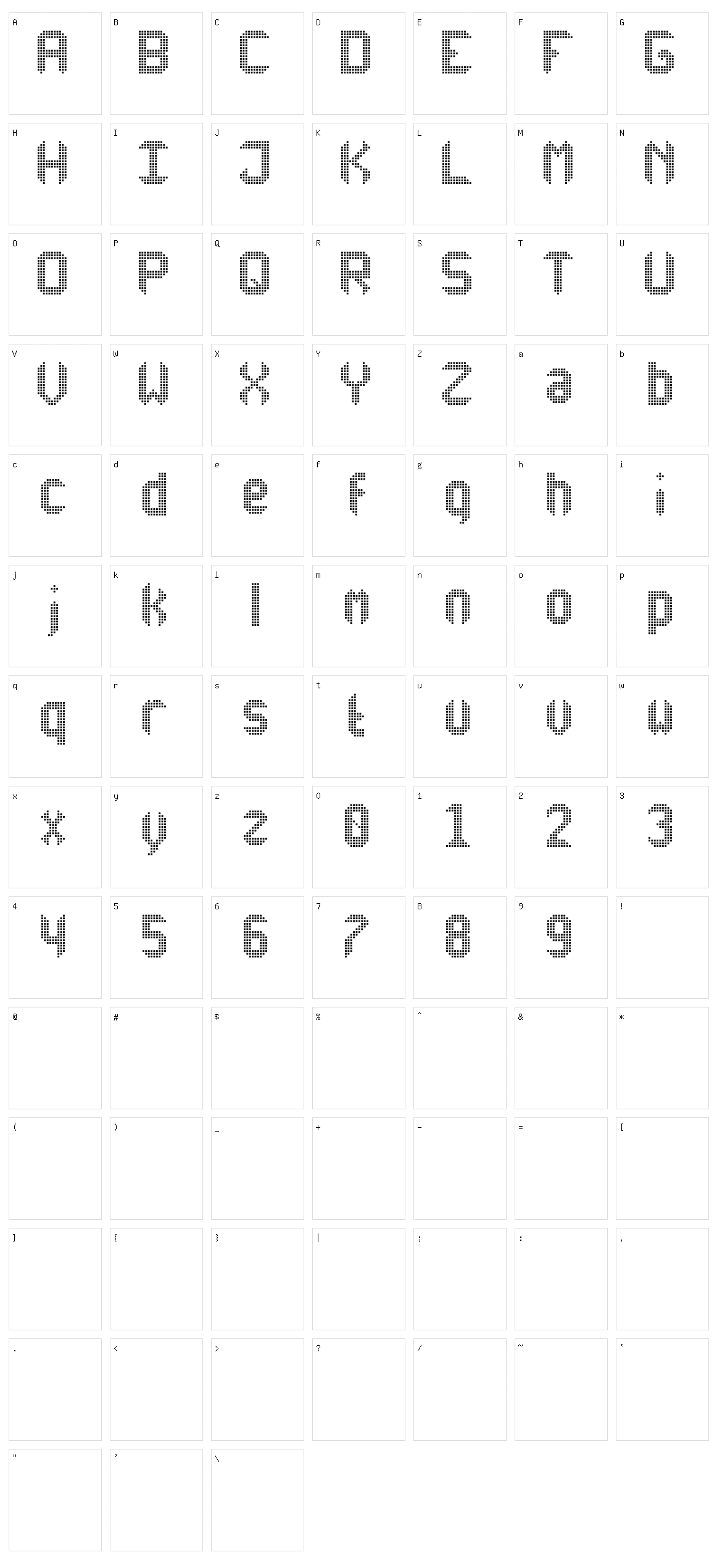 Another X Display TFB Character Set